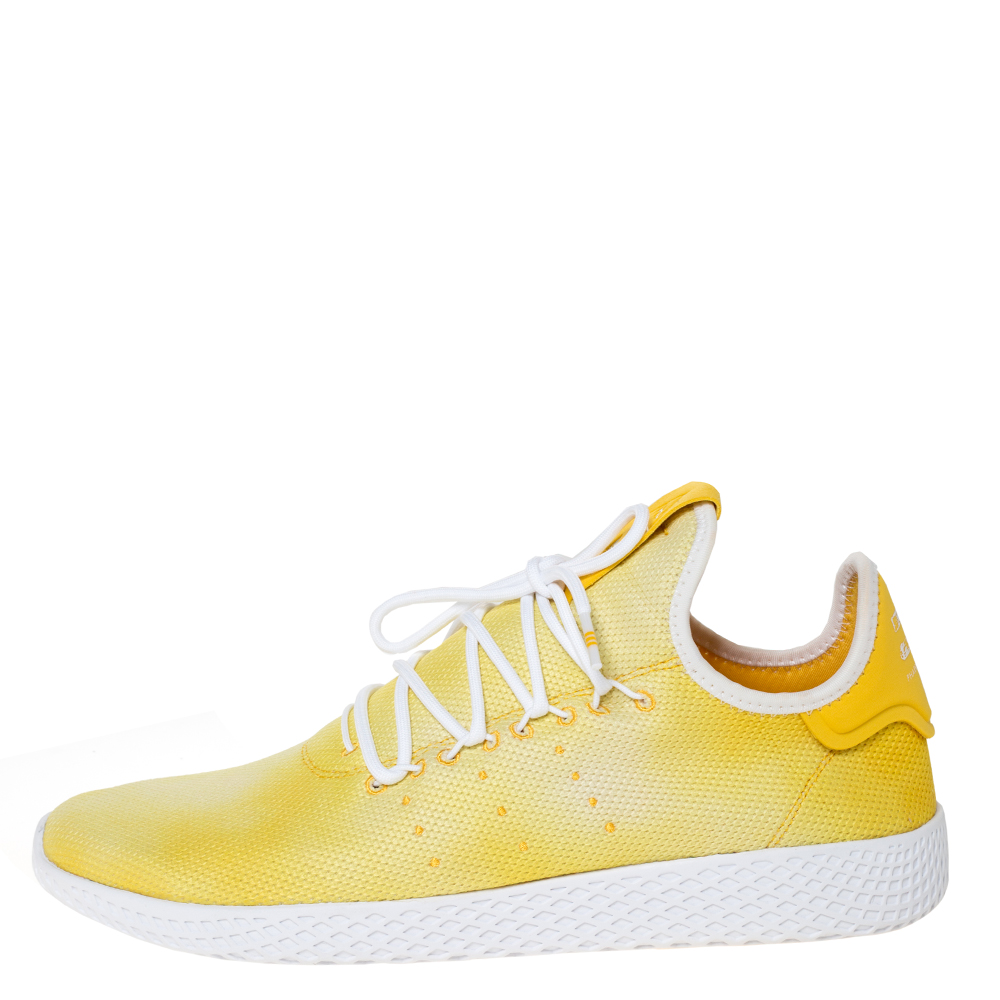 

Pharrell Williams x Adidas Holi Yellow Cotton Knit PW Tennis Hu Sneakers Size