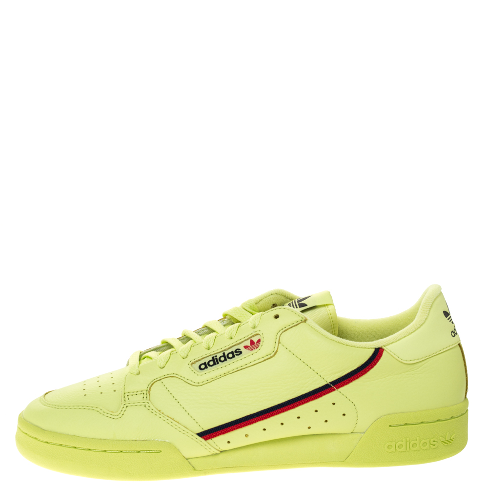 

Adidas Semi Frozen Yellow Leather Continental 80 Sneaker Size