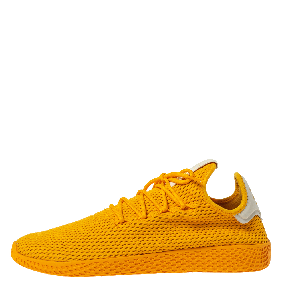 

Pharrell Williams x Adidas Solid Gold Cotton Knit PW Tennis Hu Sneakers Size, Orange