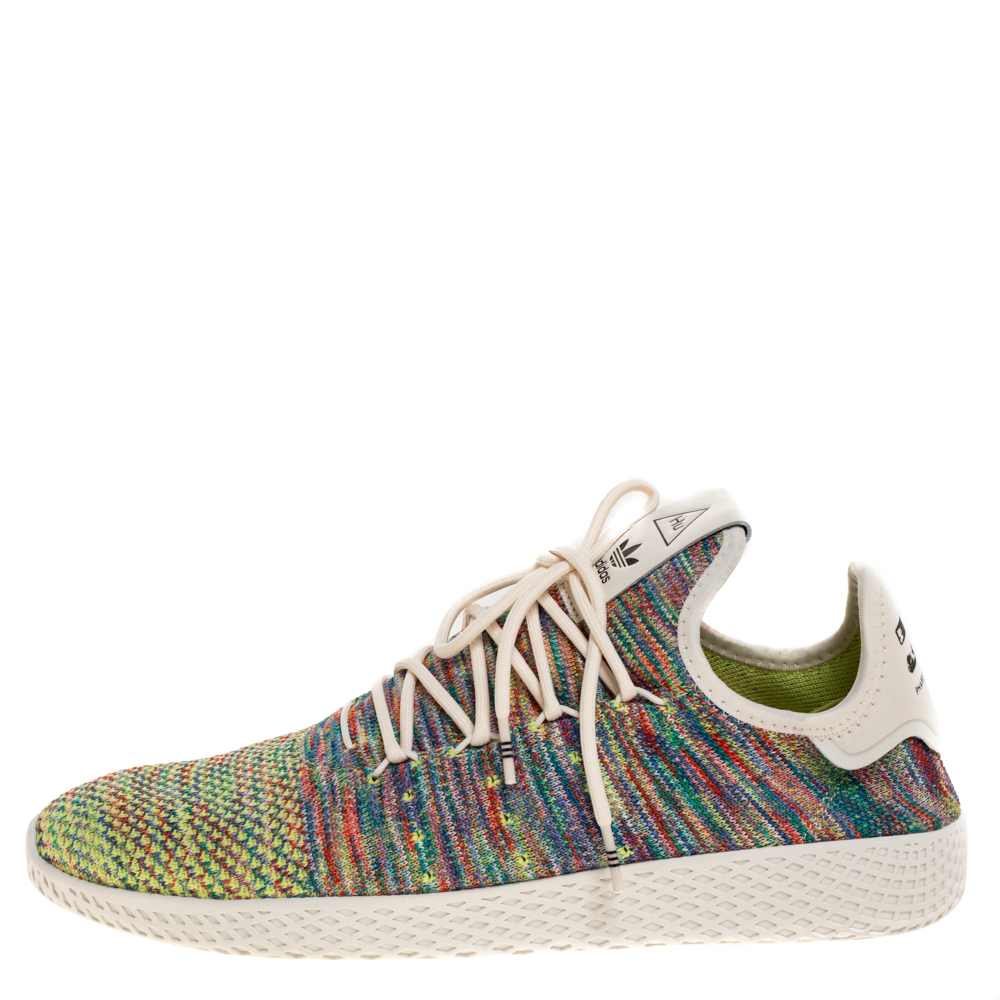 

Adidas Multicolor Cotton Knit Pharrell Williams Tennis Hu Sneakers Size