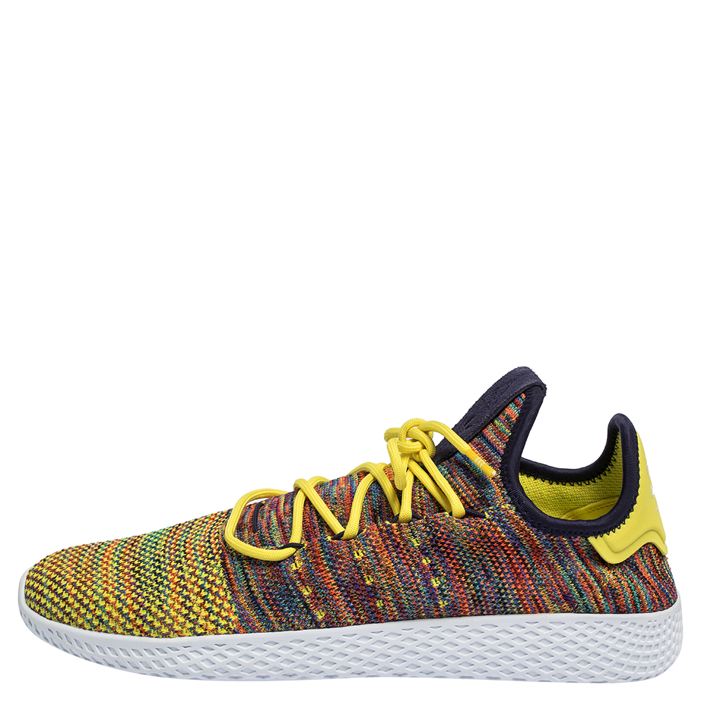 

Pharrell Williams x Adidas Multicolor Knit Fabric PW Tennis Hu Sneakers Size