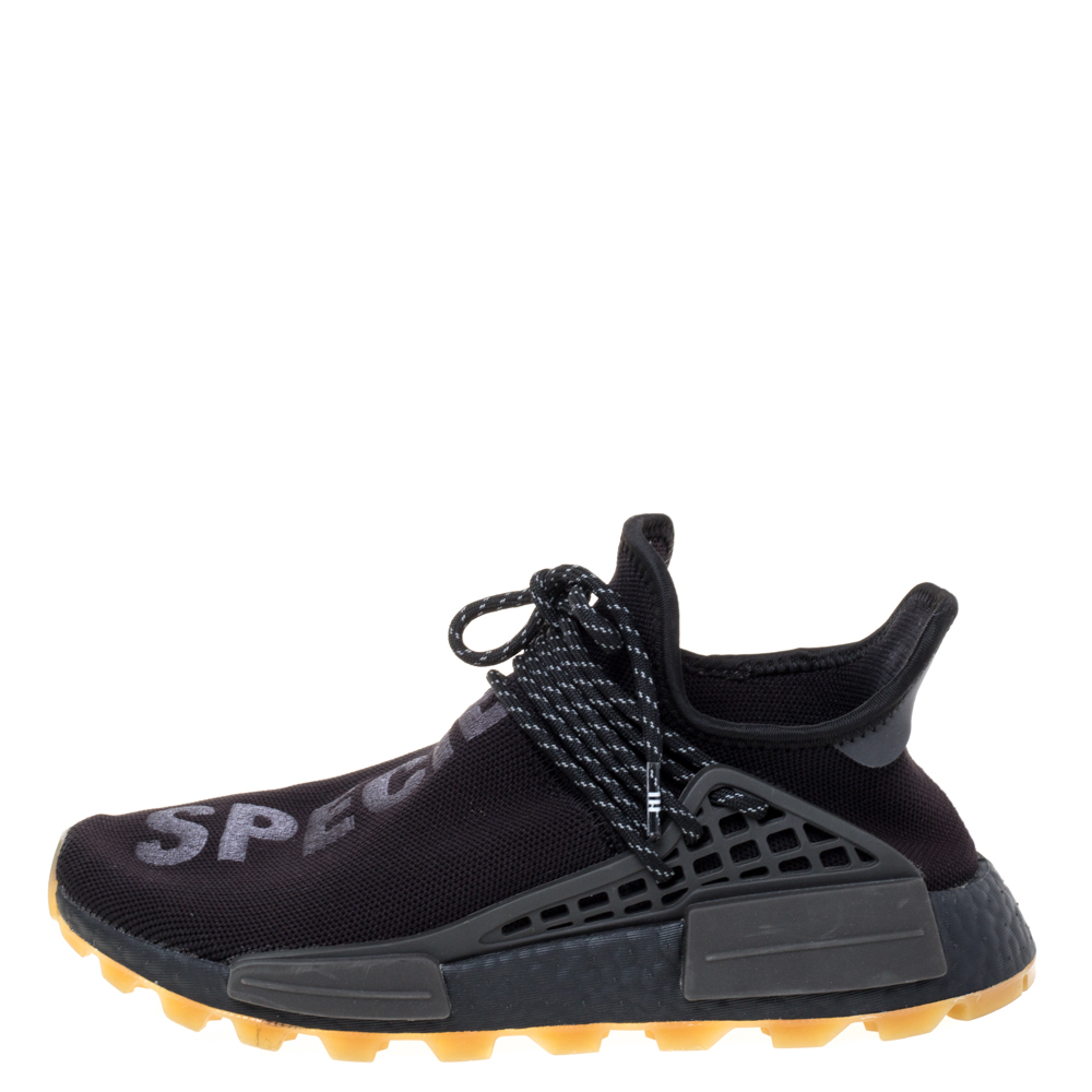 

Adidas x Pharrell Williams Core Black Knit Fabric PW HU NMD PRD Sneakers Size
