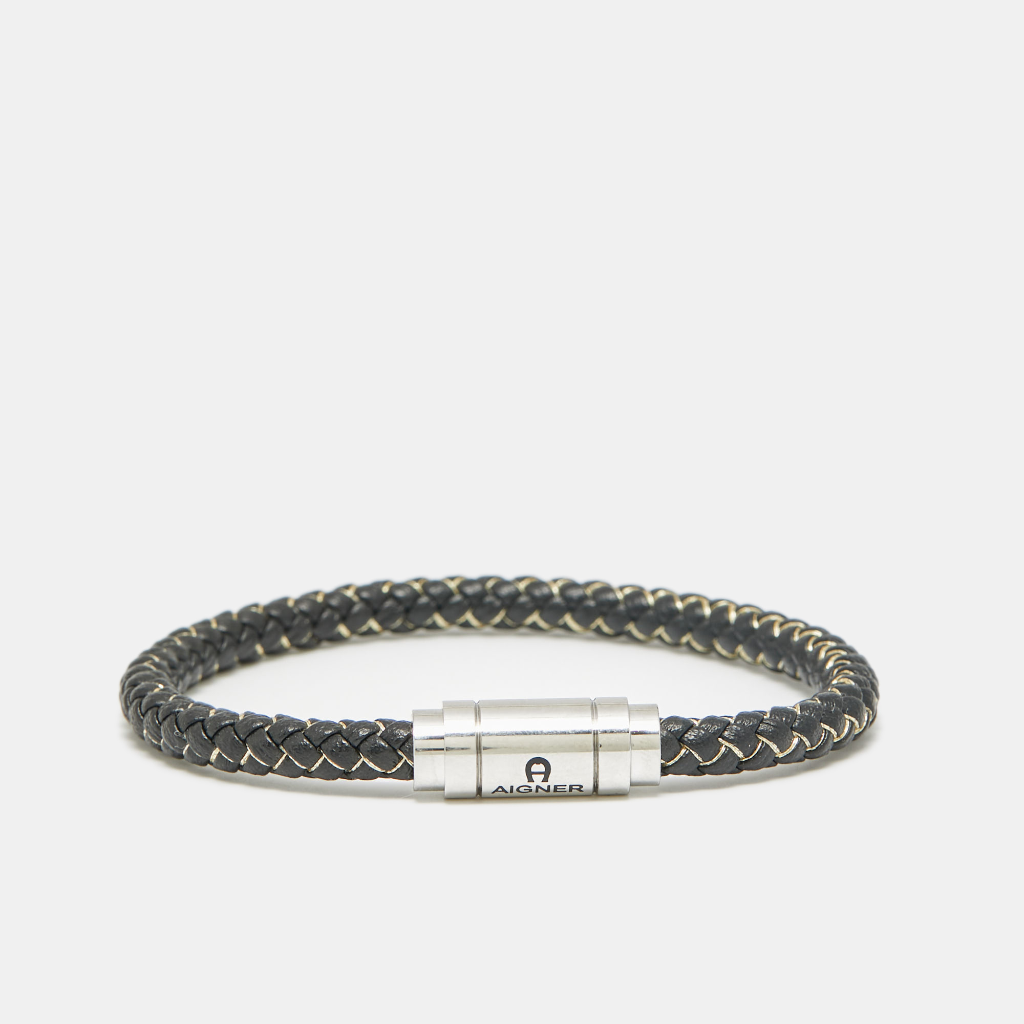 

Aigner Leather Thread Silver Tone Bracelet
