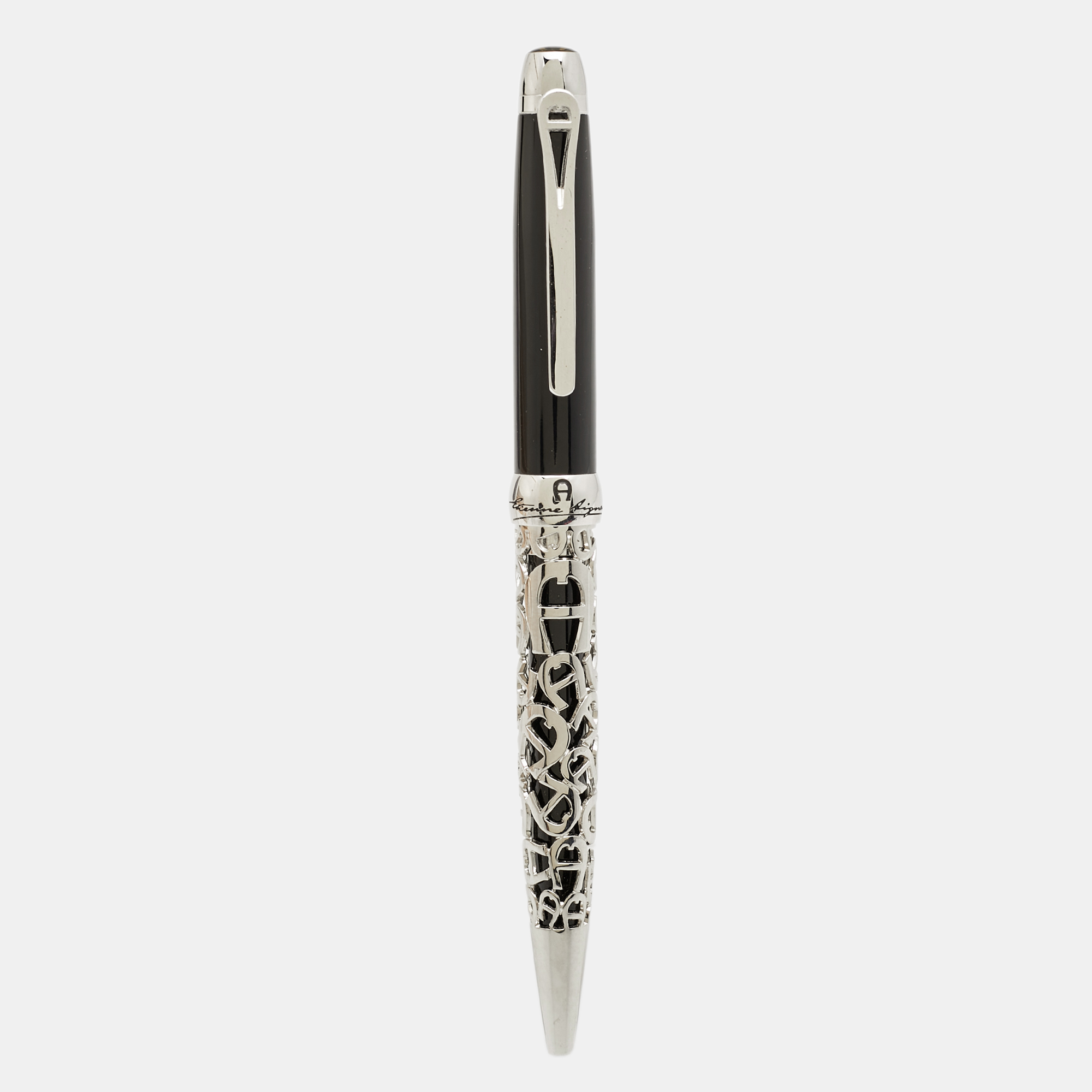 

Aigner Logo Resin Silver Tone Ballpoint Pen