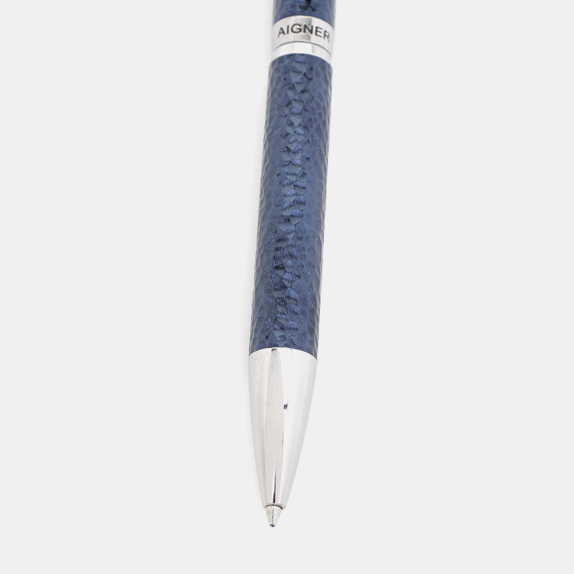 

Aigner Blue Textured Resin Silver Tone Ball Point Pen