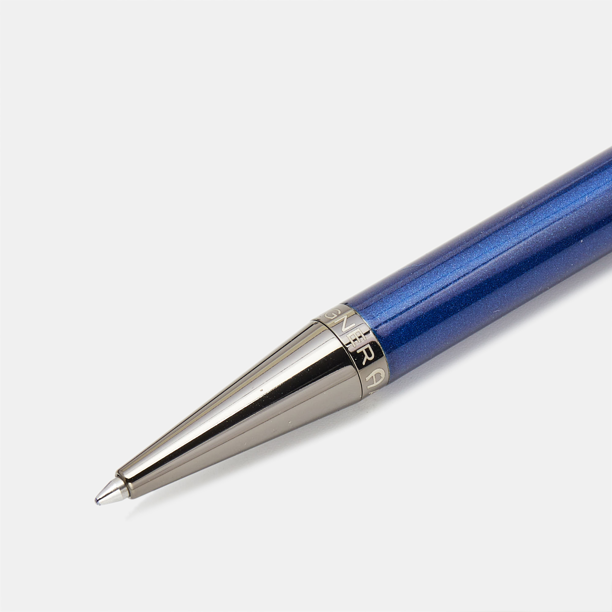 

Aigner Blue Lacquer Gunmetal Tone Ballpoint Pen