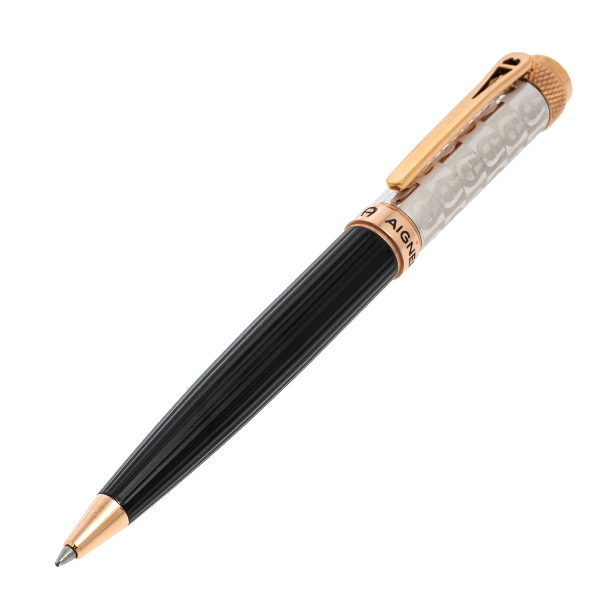 

Aigner Black Logo Embossed Two Tone BallPoint Pen