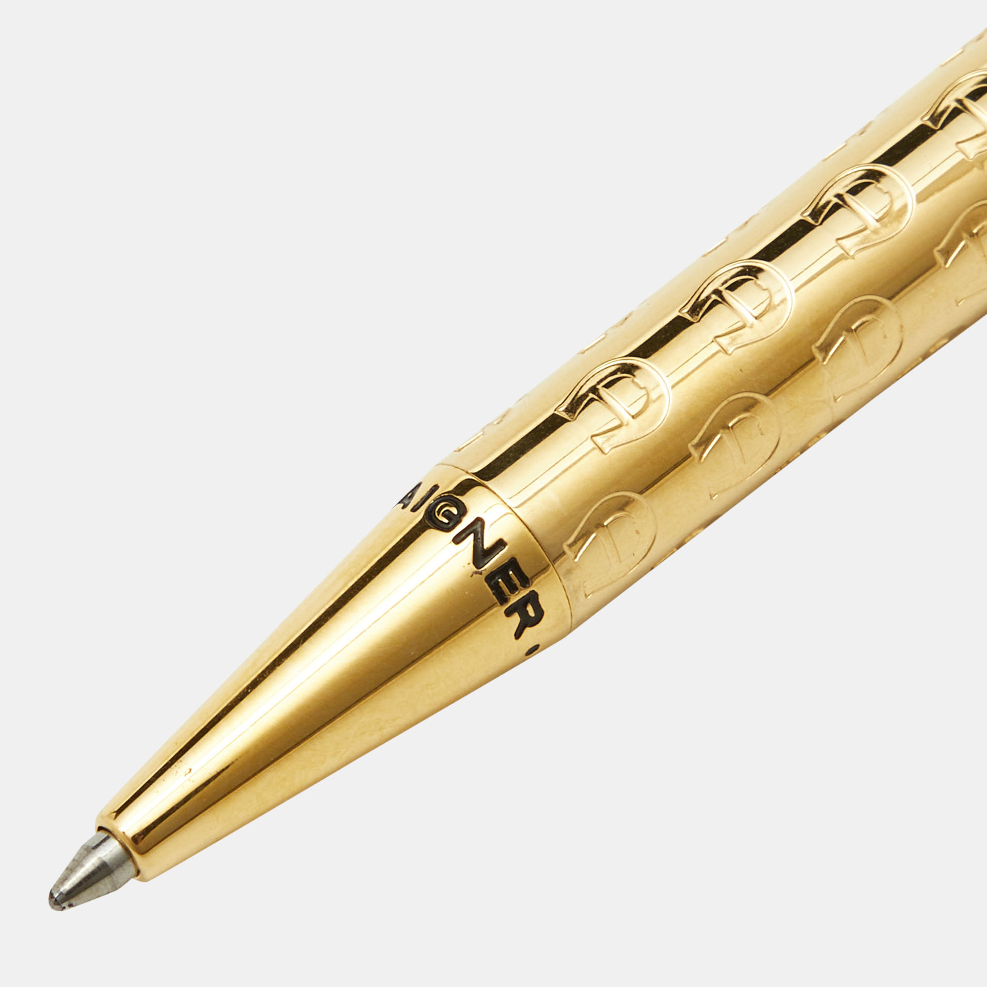 

Aigner Textured Logo Gold Tone Ballpoint Pen