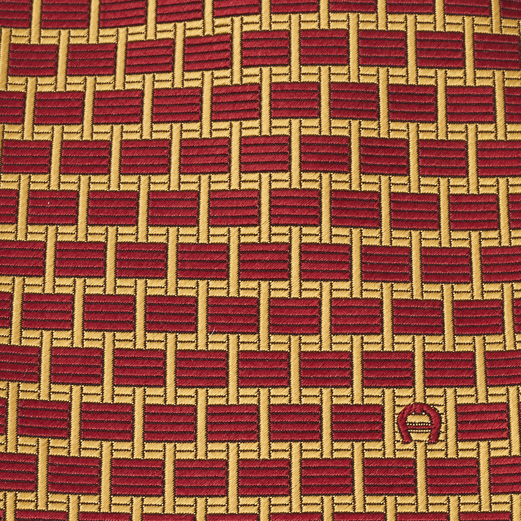 Aigner Red/Yellow Jacquard Silk Tie 