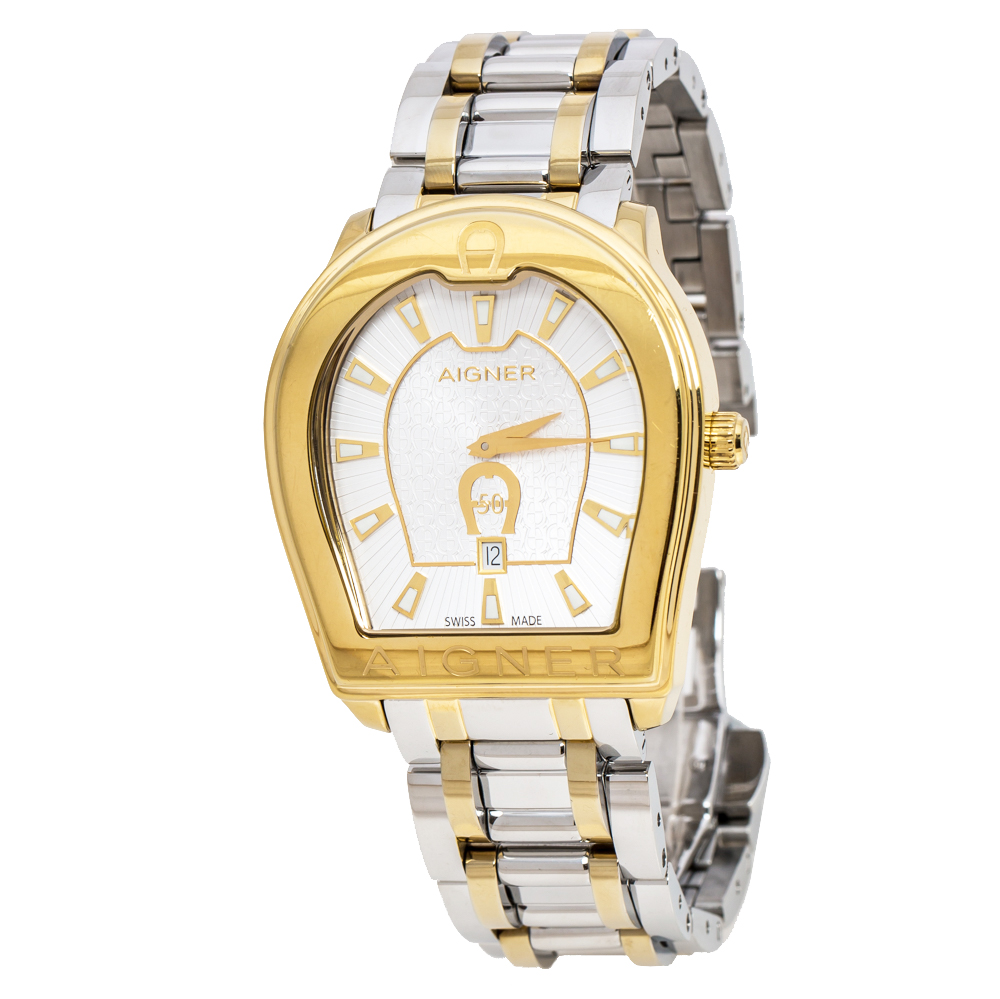 Aigner Silver Two Tone Stainless Steel Verona A48000 Women s