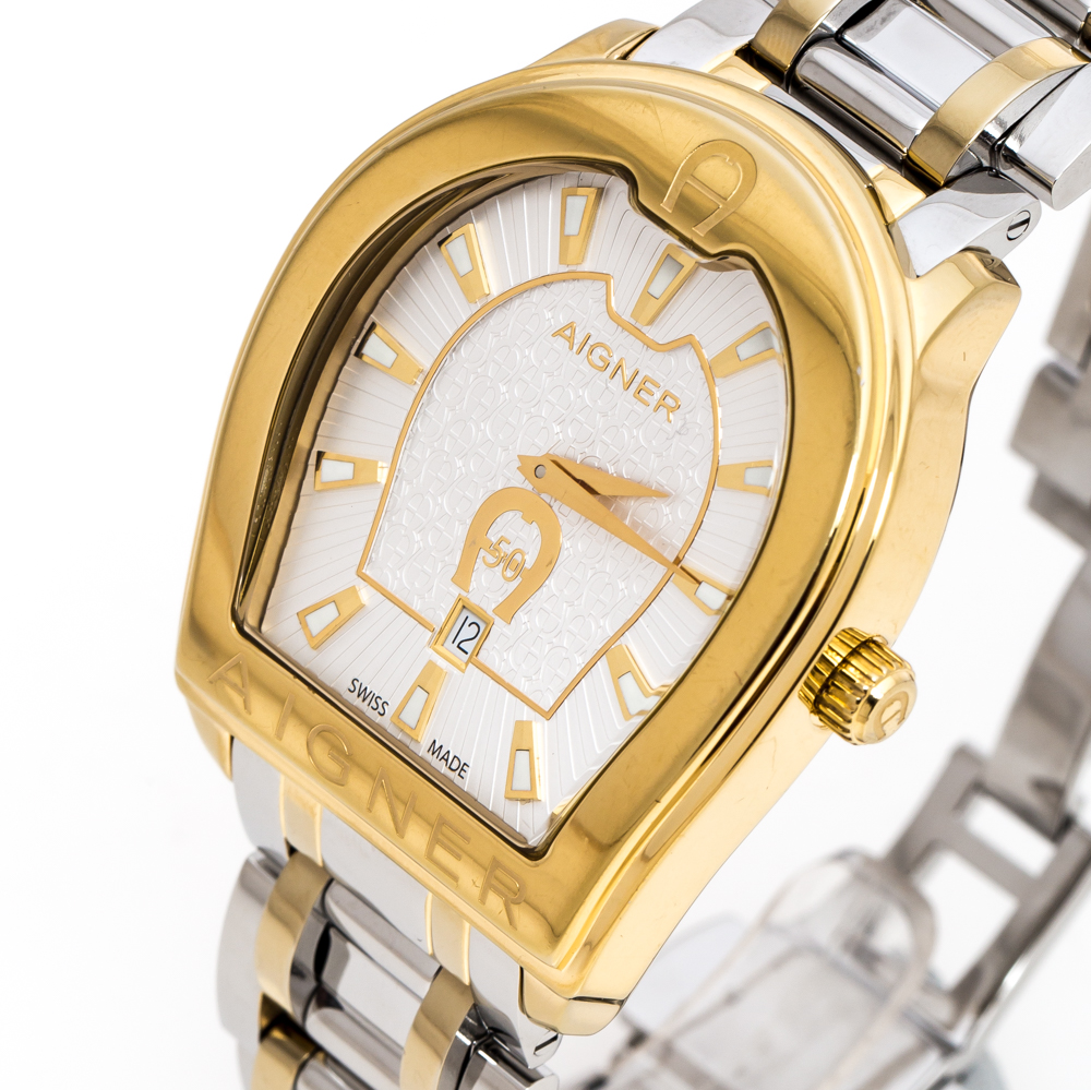 

Aigner Silver Two-Tone Stainless Steel Verona A48000 Women's Wristwatch, Gold