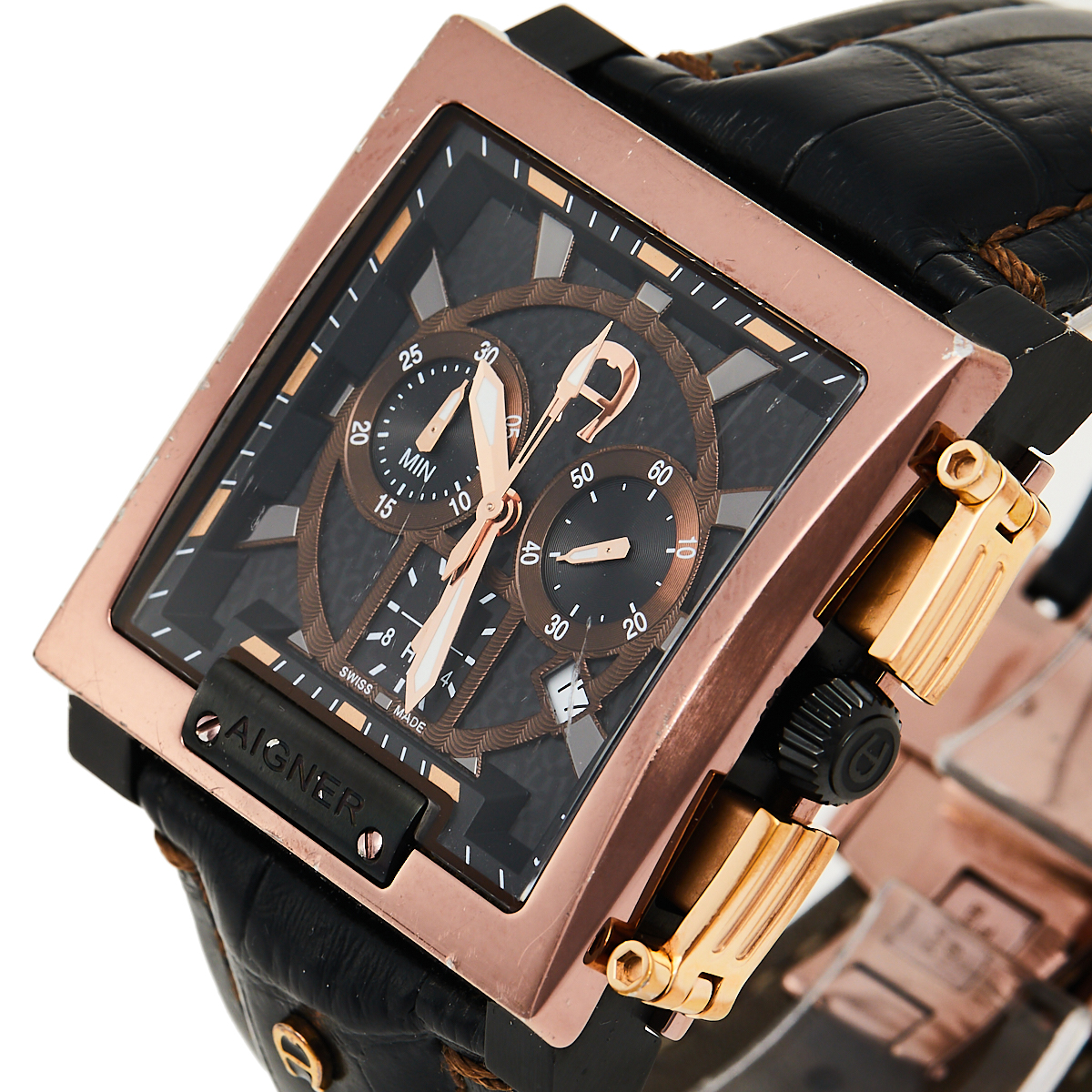 

Aigner Black Two-Tone Stainless Steel Porto Cervo A36500 Men's Wristwatch