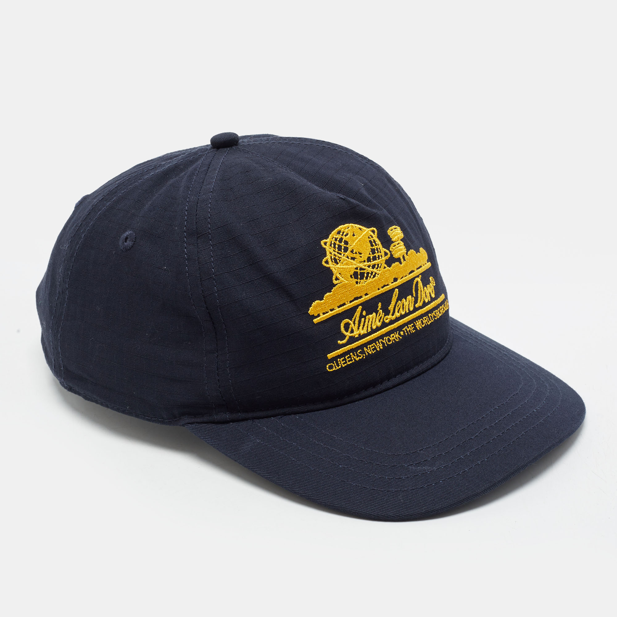 Aim&eacute; Leon Dore Navy Blue Logo Embroidered Cotton Baseball Cap One Size