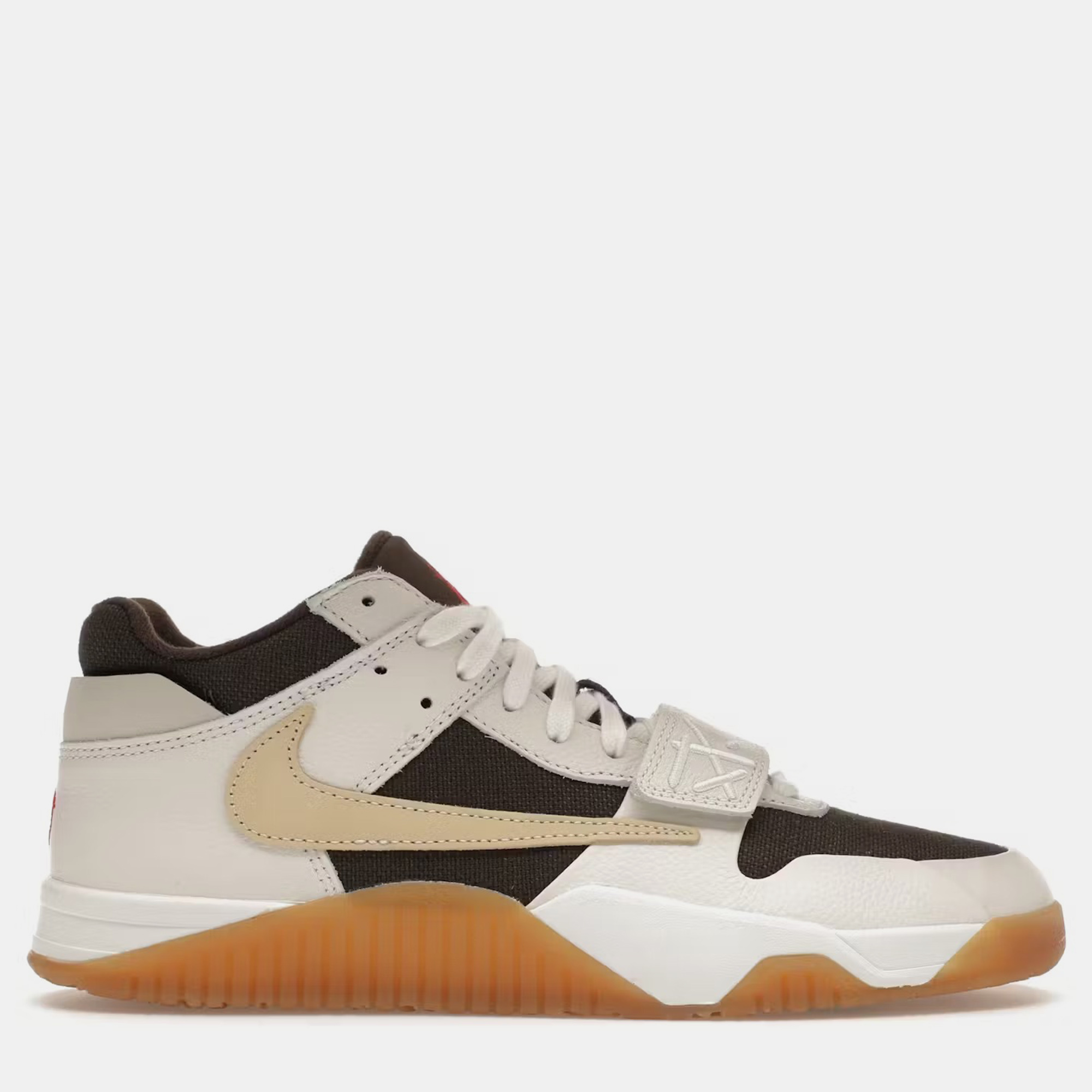 

Air Jordan Dark Brown/Off White Canvas Jordan Jumpman Jack TR Travis Scott Sail Sneaker Size EU