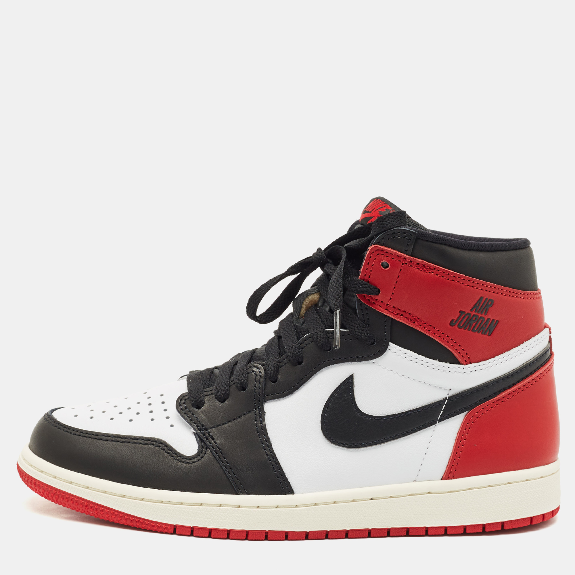 

Air Jordans Multicolor Leather Jordan 1 Retro High OG Black Toe Reimagined Sneakers Size 42