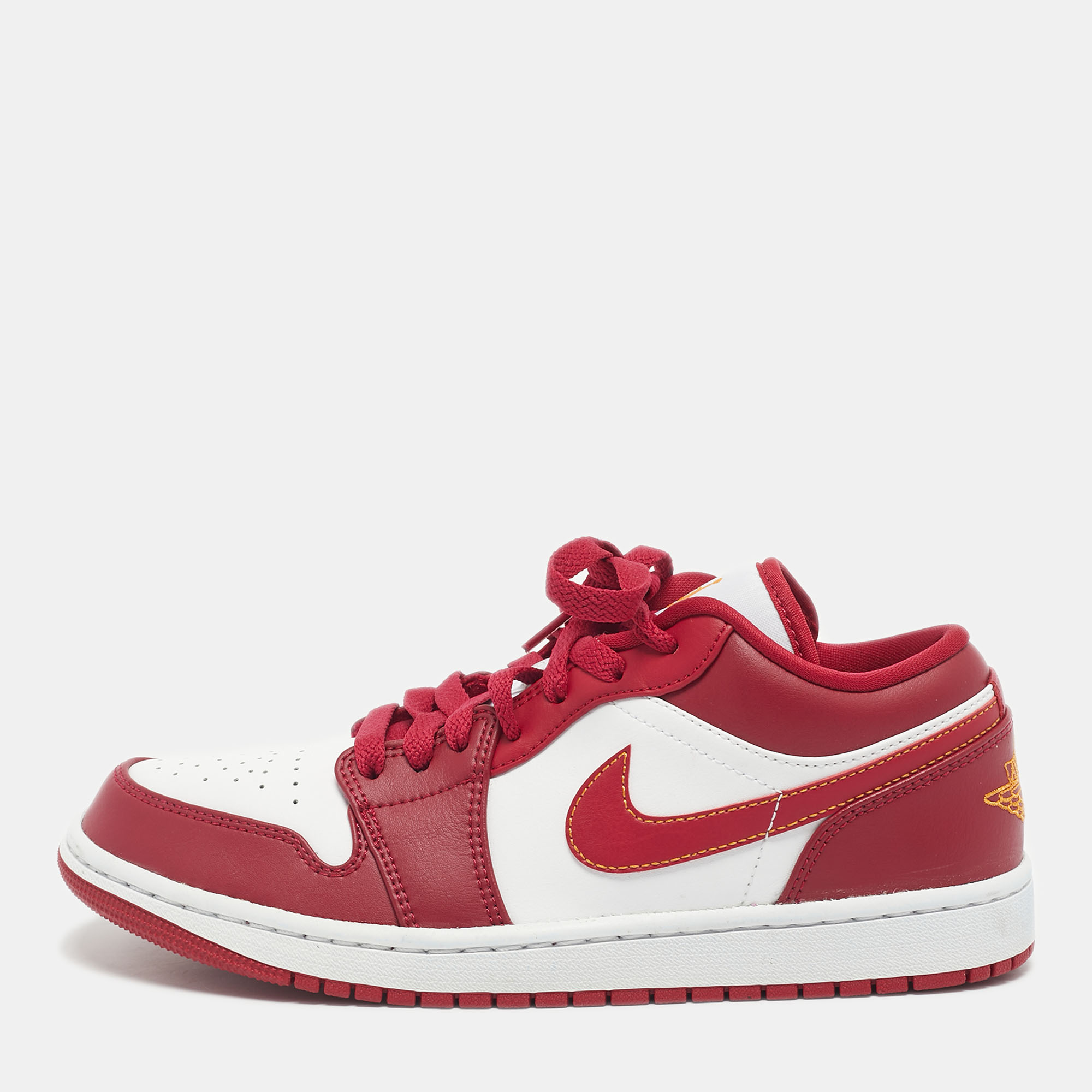 

Air Jordans Red/White Leather Jordan 1 Low Cardinal Red Sneakers Size 42
