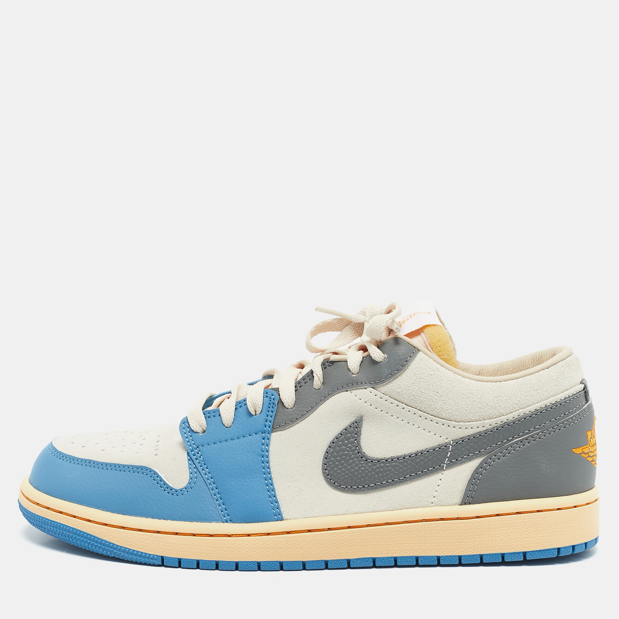 

Air Jordans Multicolor Leather and Suede Jordan 1 Low Vintage UNC Grey Sneakers Size 42.5