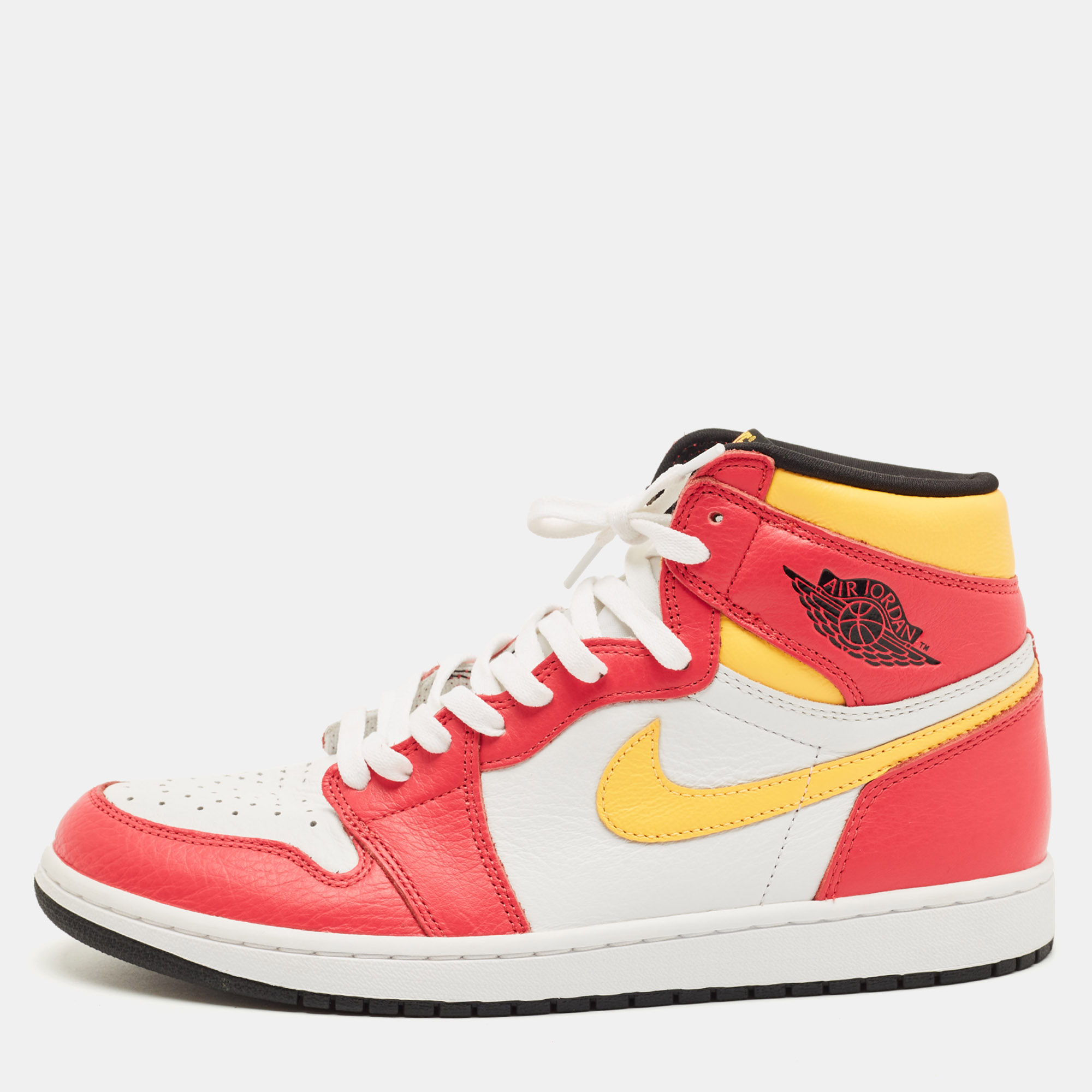 

Air Jordans Multicolor Leather Jordan 1 Retro High OG Light Fusion Red Sneakers Size 45.5