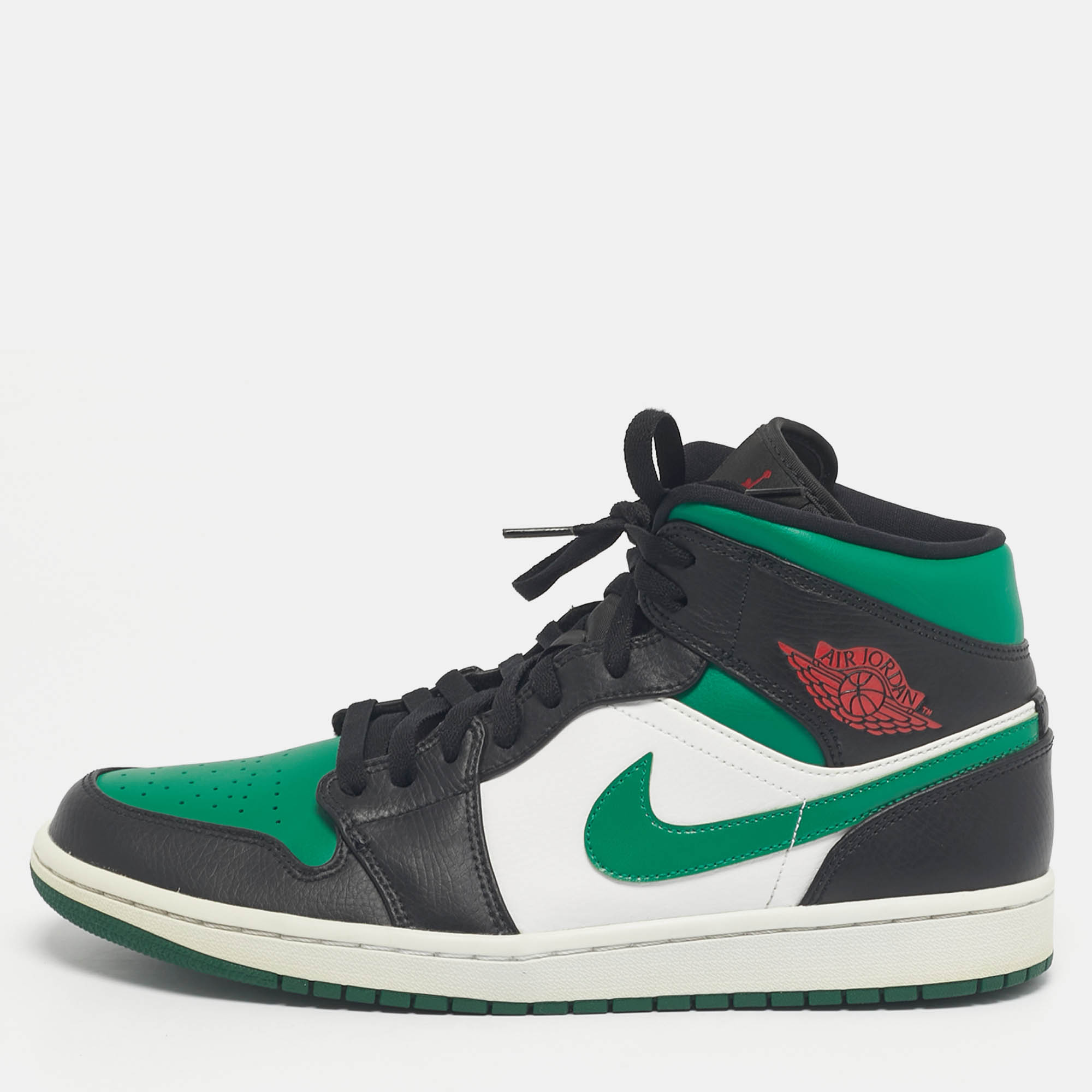 

Air Jordans Multicolor Leather Jordan 1 Mid Green Toe Sneakers Size 45