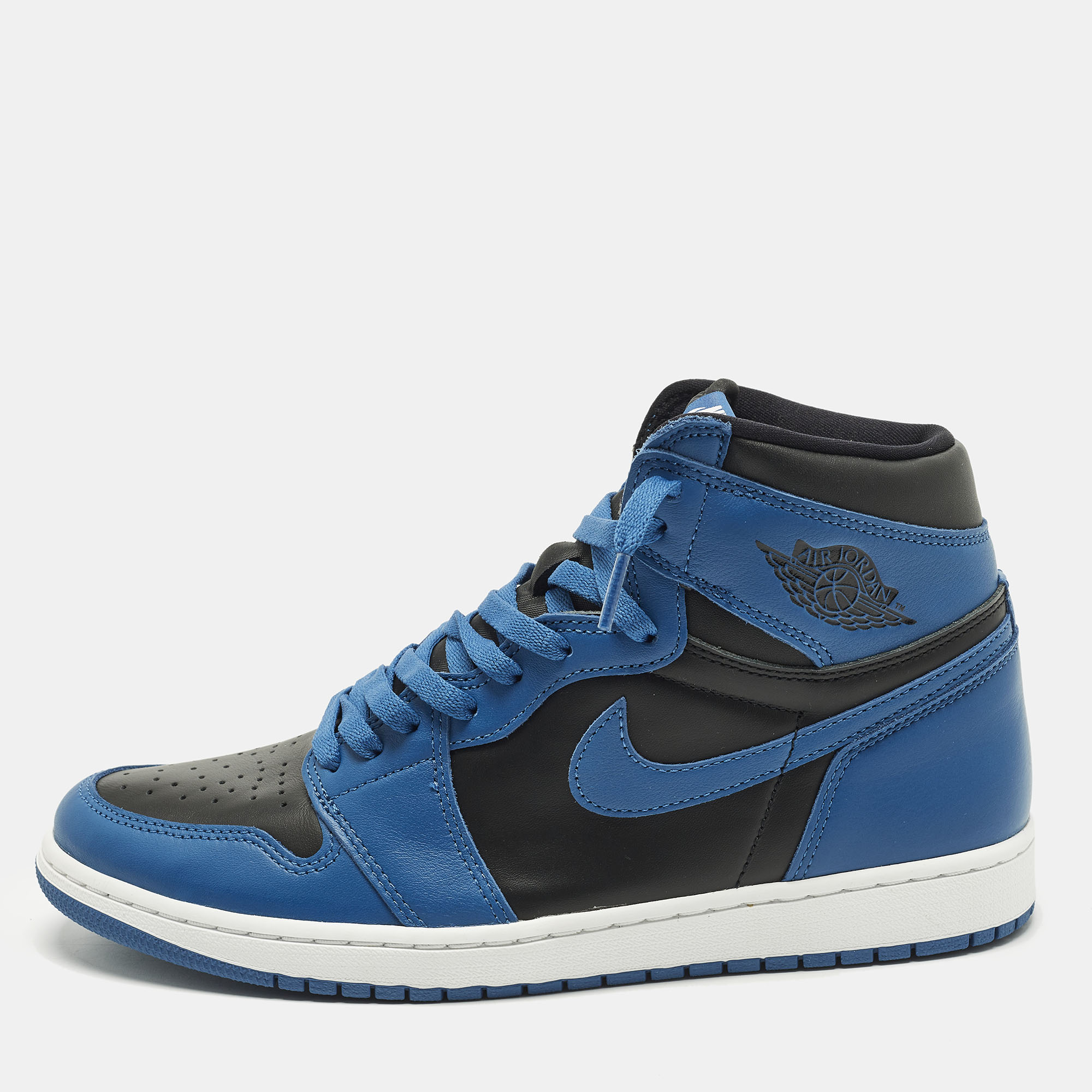 

Air Jordans Jordan 1 Retro High OG Dark Marina Blue Size 45.5 Blue/Black Leather High Top Sneakers