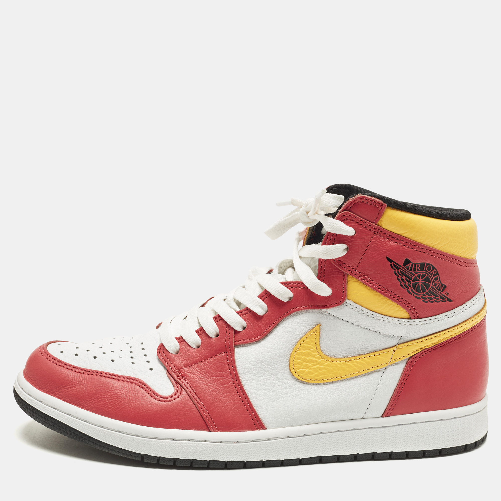 

Air Jordans Jordan 1 Retro High OG Light Fusion Red Size 45.5 Multicolor Leather High Top Sneakers