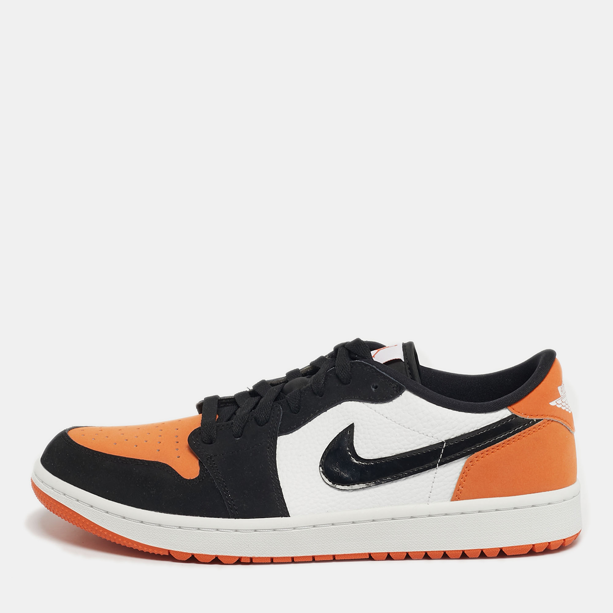 

Air Jordans Jordan 1 Retro Golf Shattered Backboard Size 45 Multicolor Nubuck and Leather Low Top Sneakers