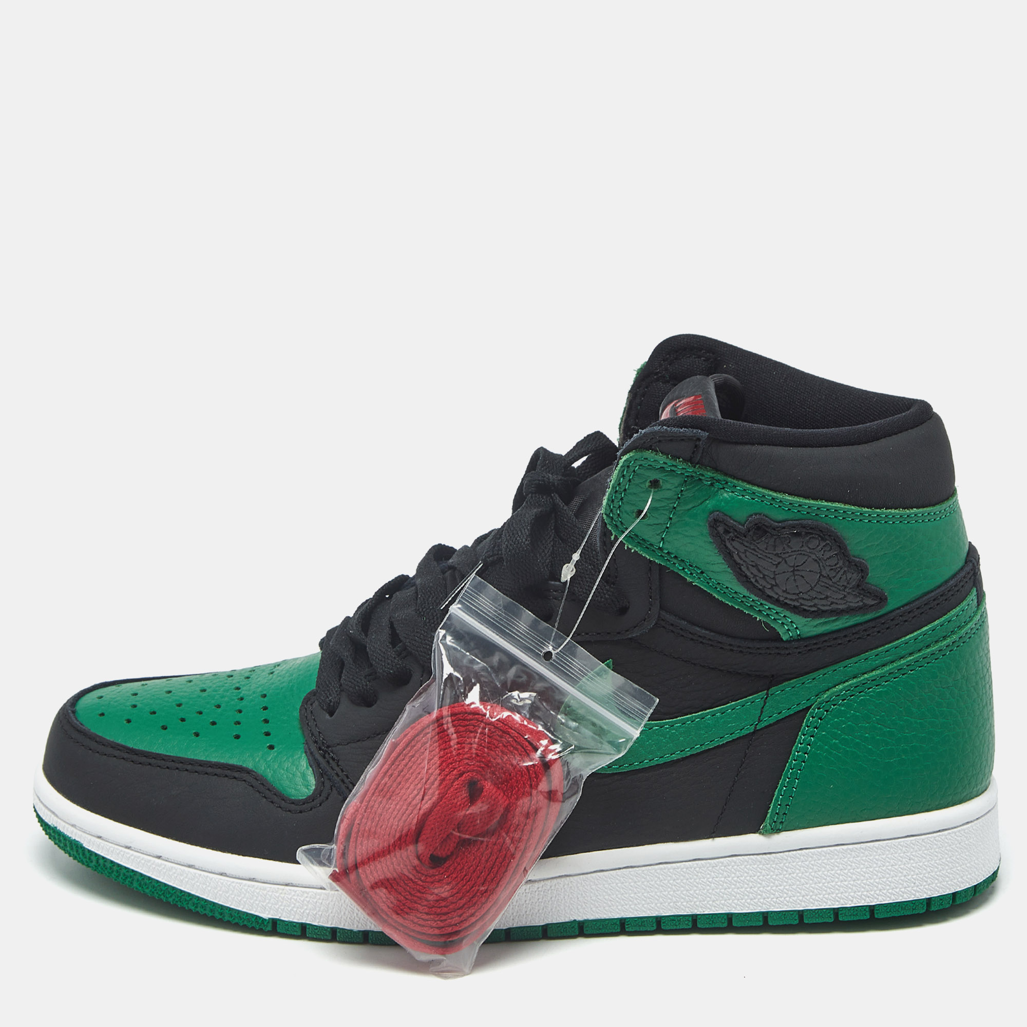 

Air Jordans Jordan 1 Retro Pine Green Black Size 43 Black/Green Leather High Top Sneakers