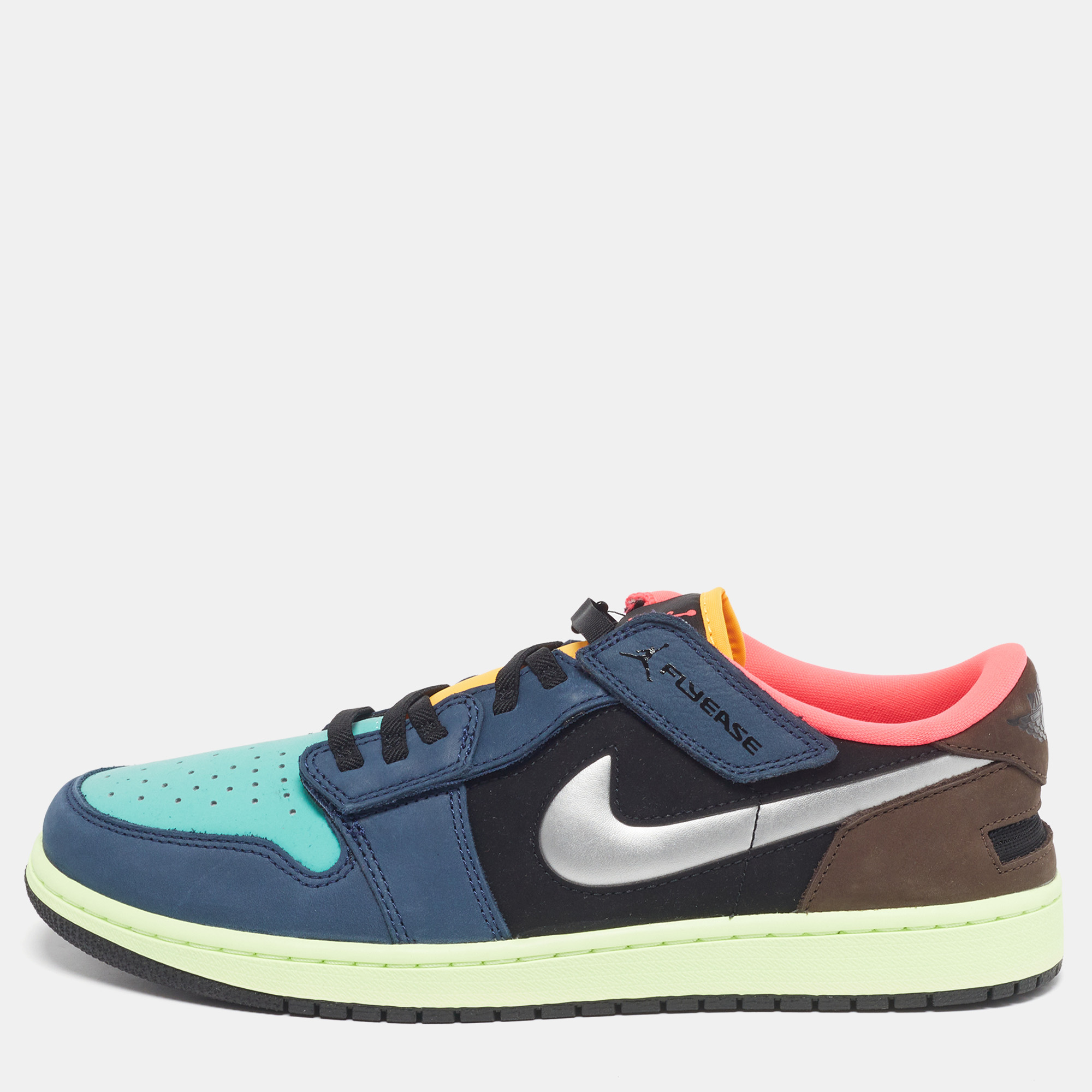 

Air Jordans Jordan 1 FlyEase Bio Hack Size  Multicolor Nubuck Leather Low Top Sneakers