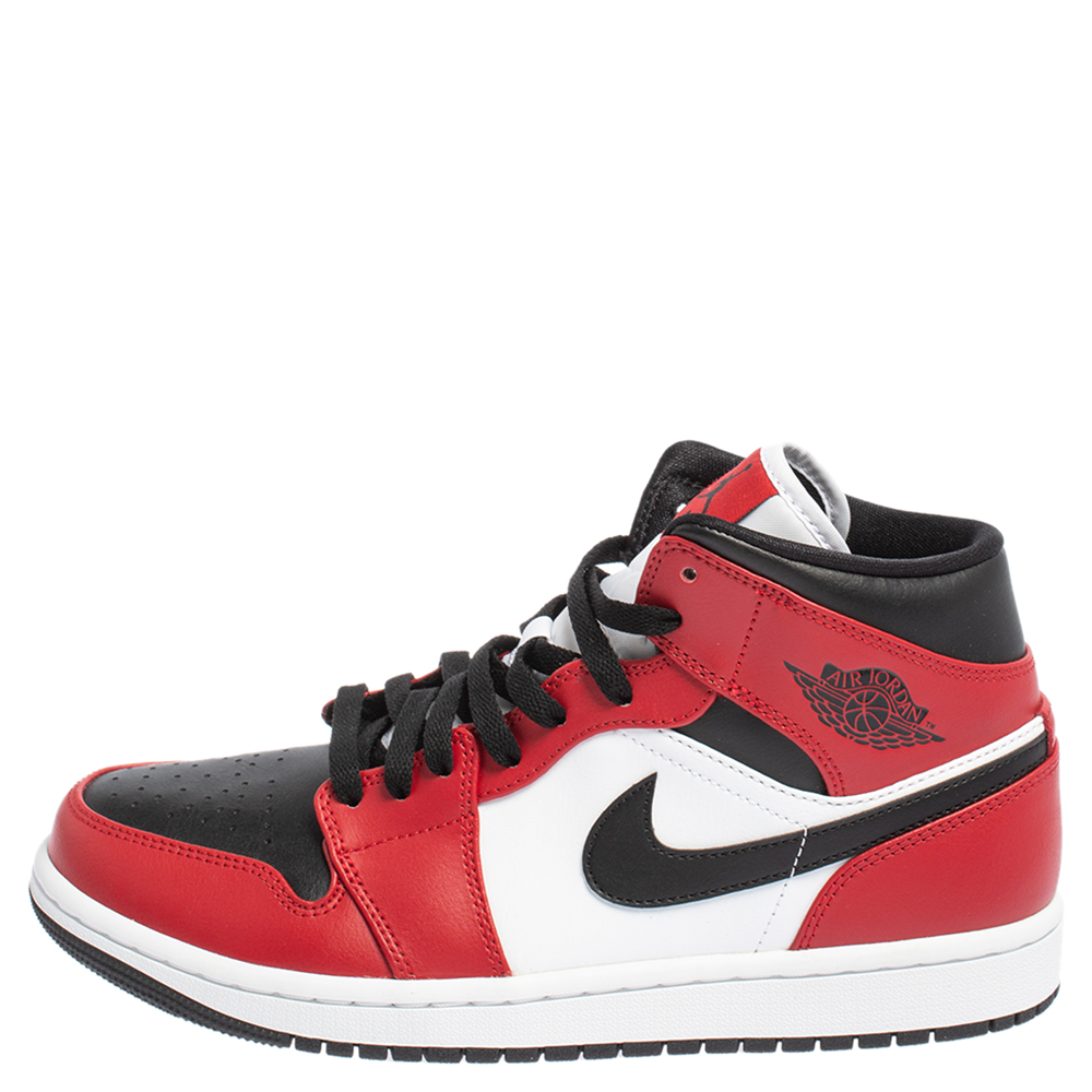 

Air Jordan Multicolor Leather Air Jordan 1 Mid Chicago Black Toe Sneakers Size