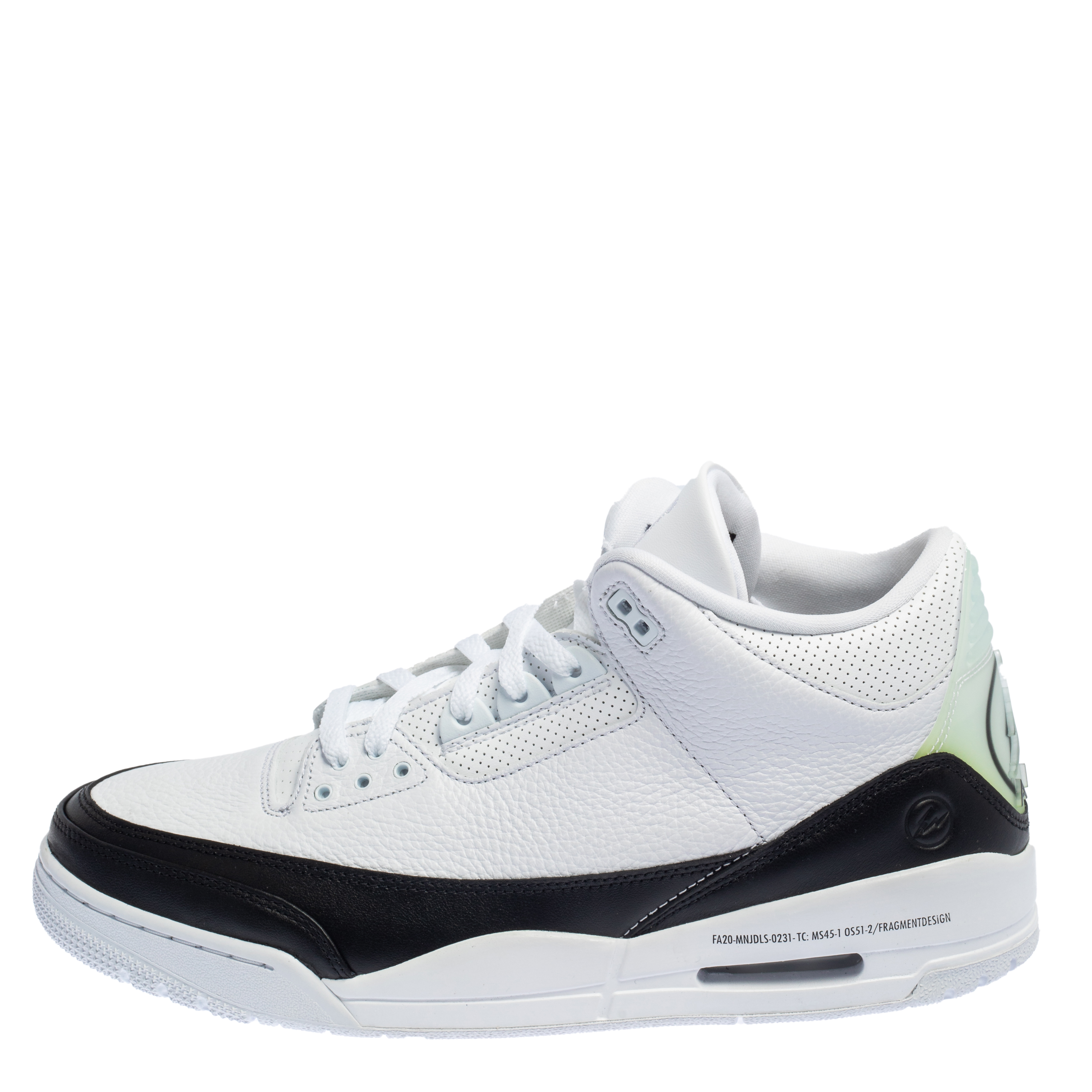 

Air Jordan 3 Retro White/Black Leather Fragment Sneakers Size