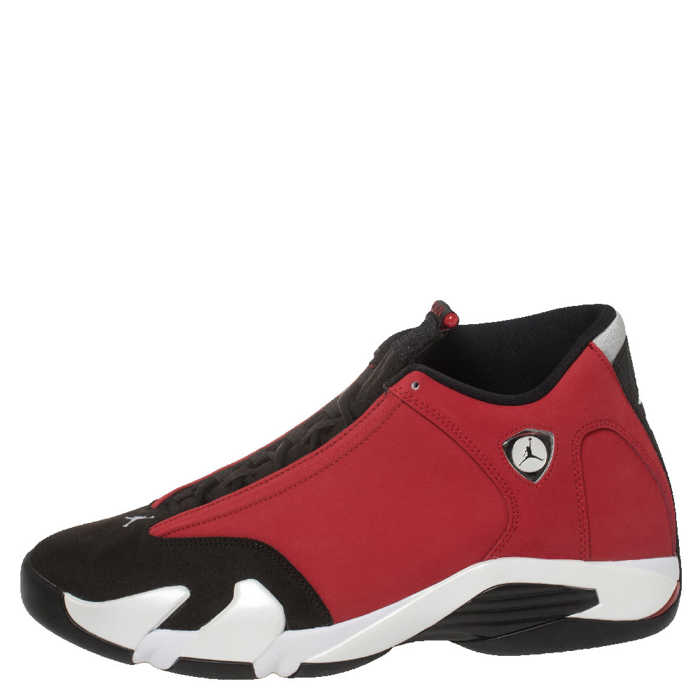 

Air Jordan 14 Retro Synthetic Suede and Suede Gym Red Toro Sneakers Size