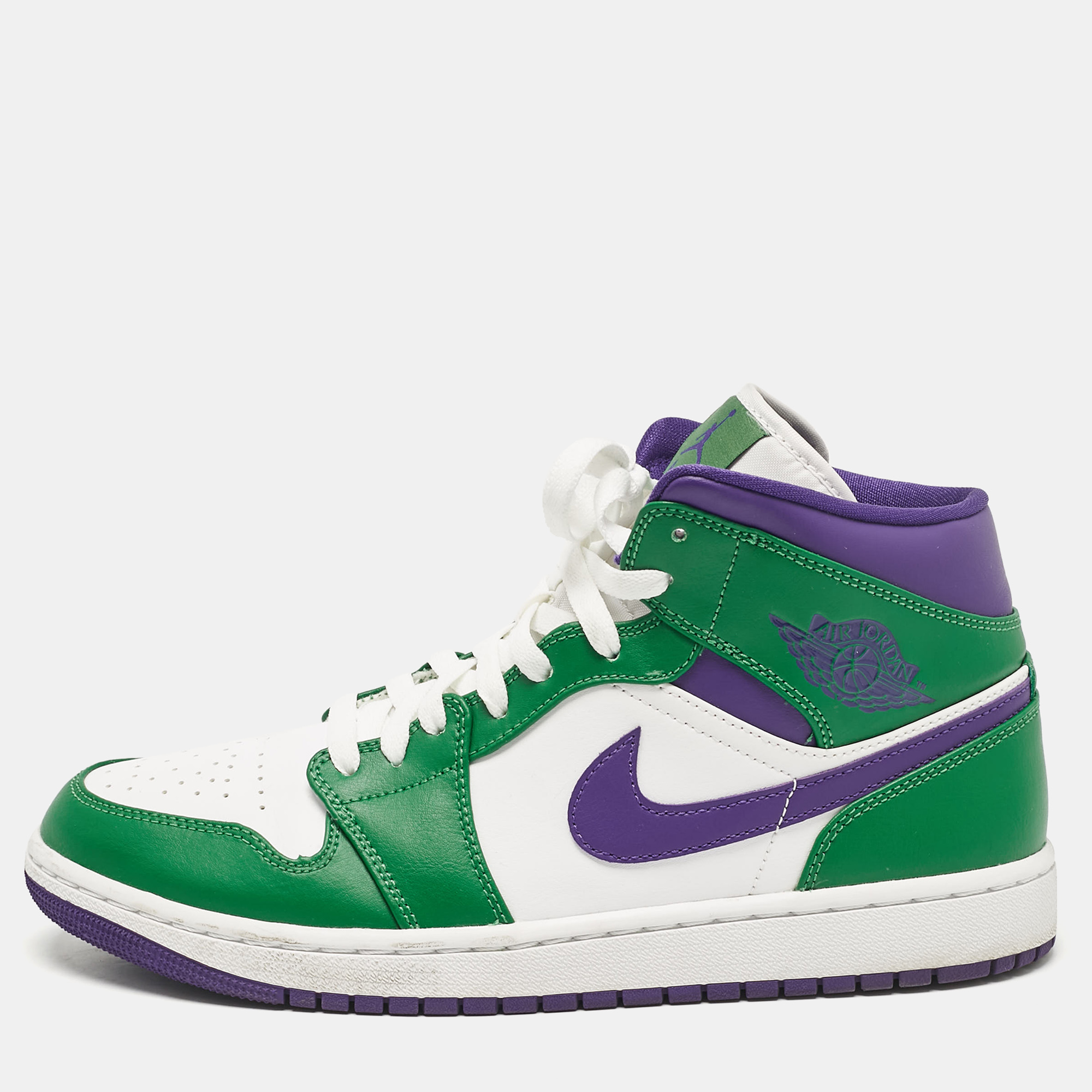 

Air Jordans Multicolor Leather Jordan 1 Mid Incredible Hulk Sneakers Size 43