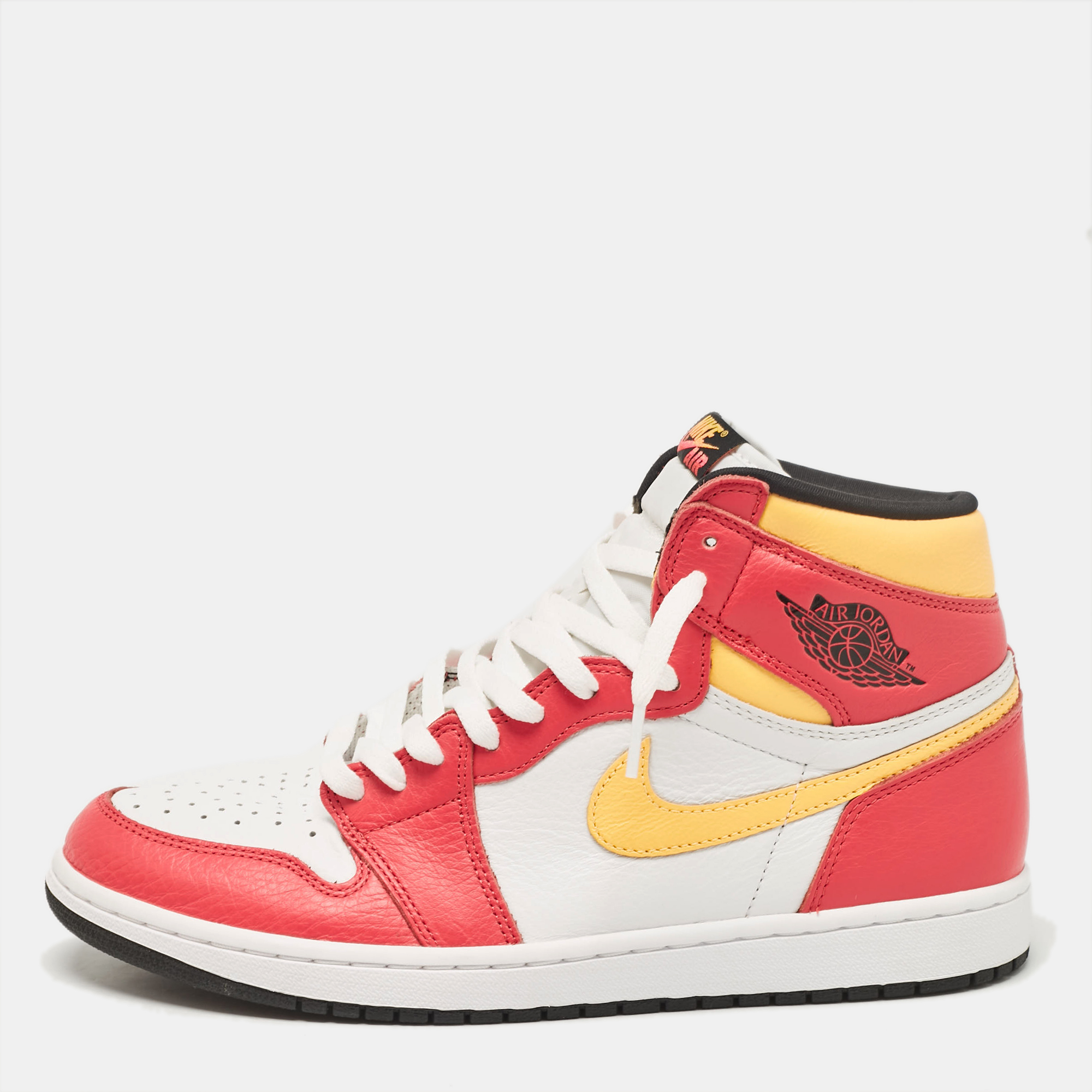 

Air Jordans Multicolor Leather Jordan 1 Retro High OG Light Fusion Red Sneakers Size 45.5