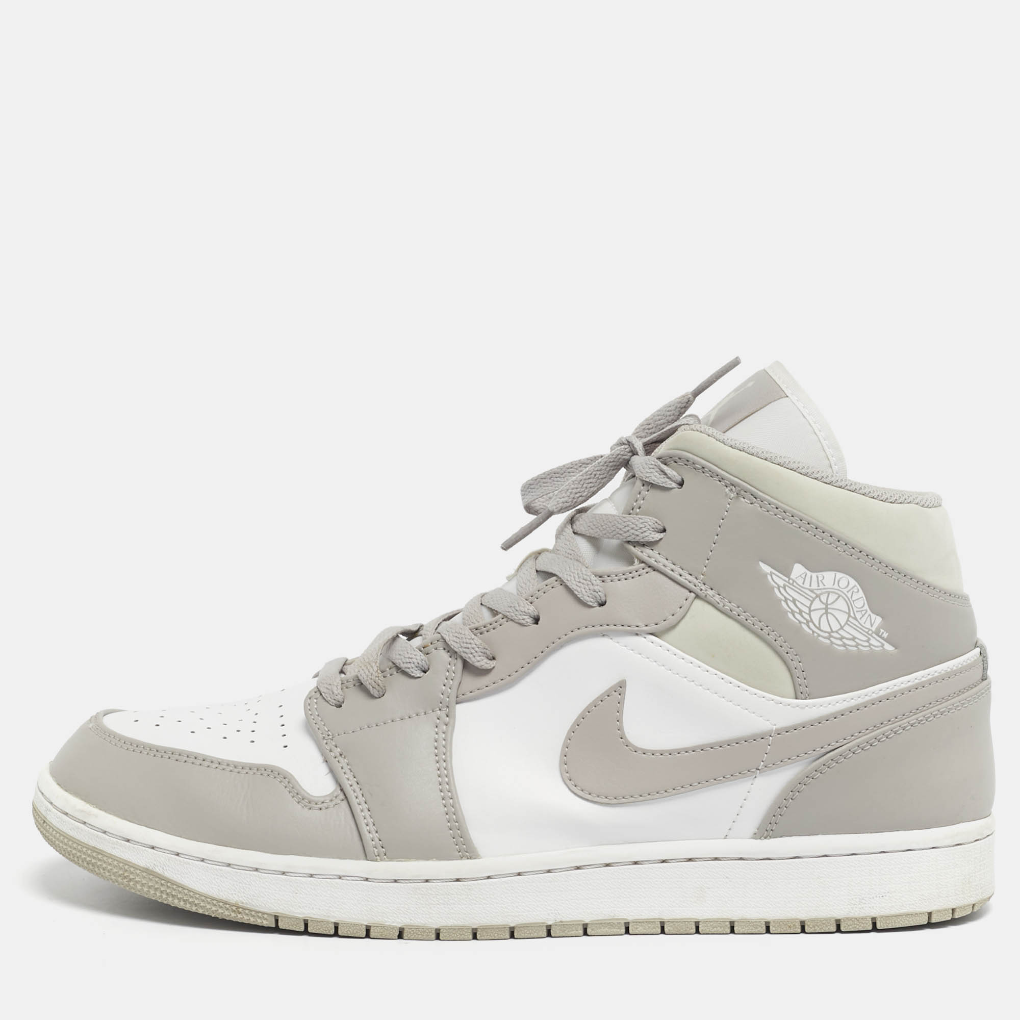 

Air Jordans Multicolor Leather Jordan 1 Mid Linen Sneakers Size 47.5