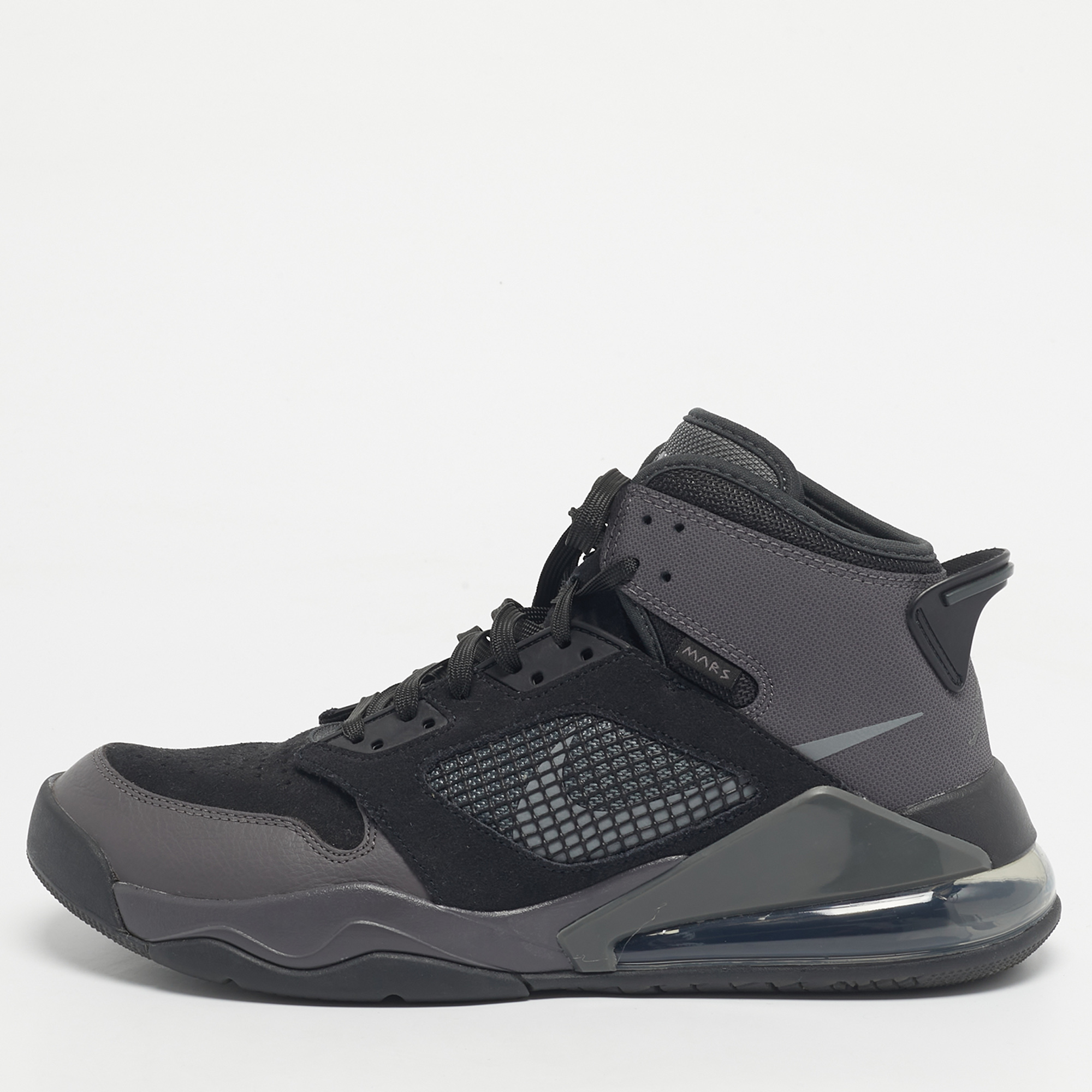 

Air Jordans Two tone Coated Canvas and Leather Jordan Son of Mars High Top Sneakers Size, Black
