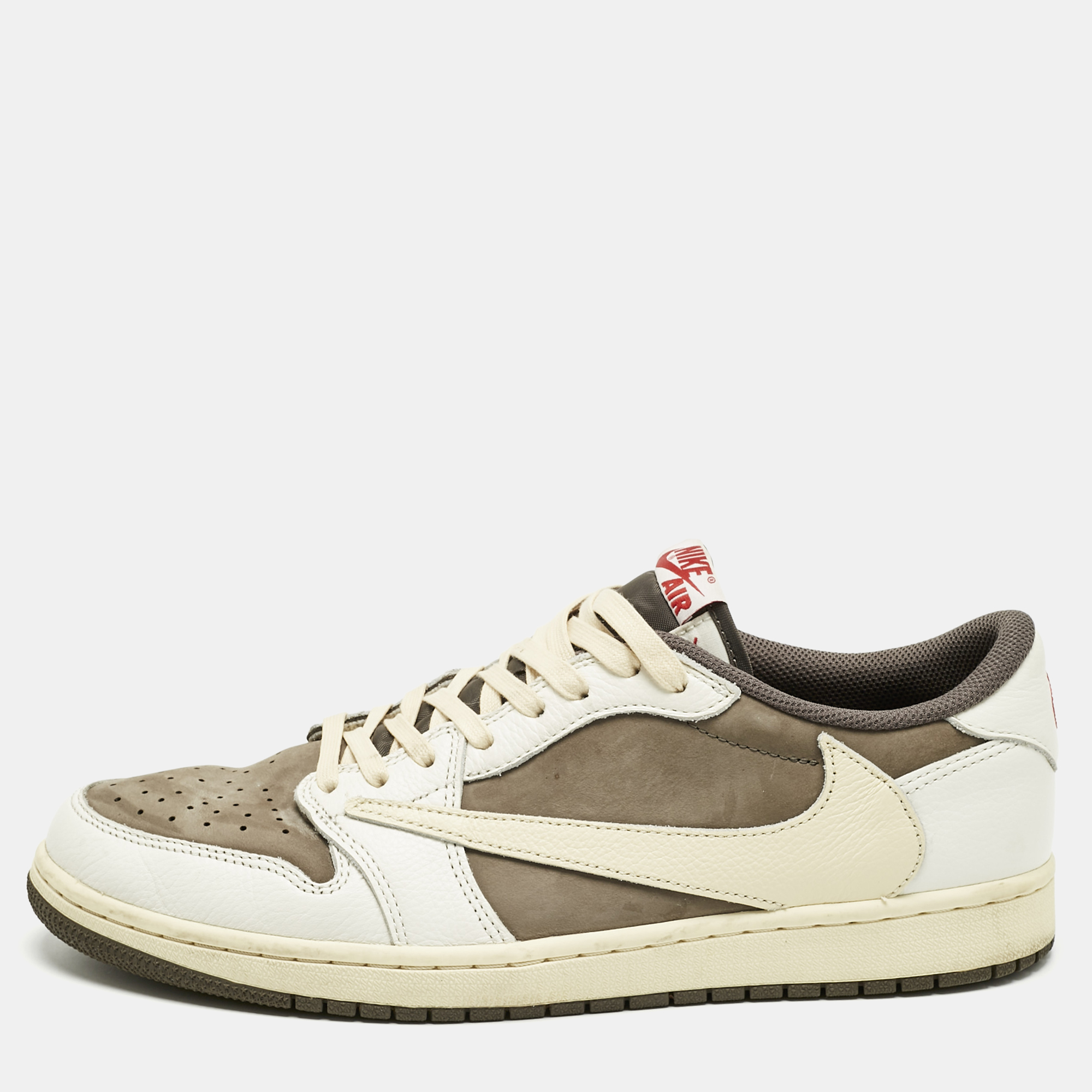 

Air Jordans Multicolor Leather Jordan 1 Retro Low OG SP Travis Scott Reverse Mocha Sneakers Size 45.5