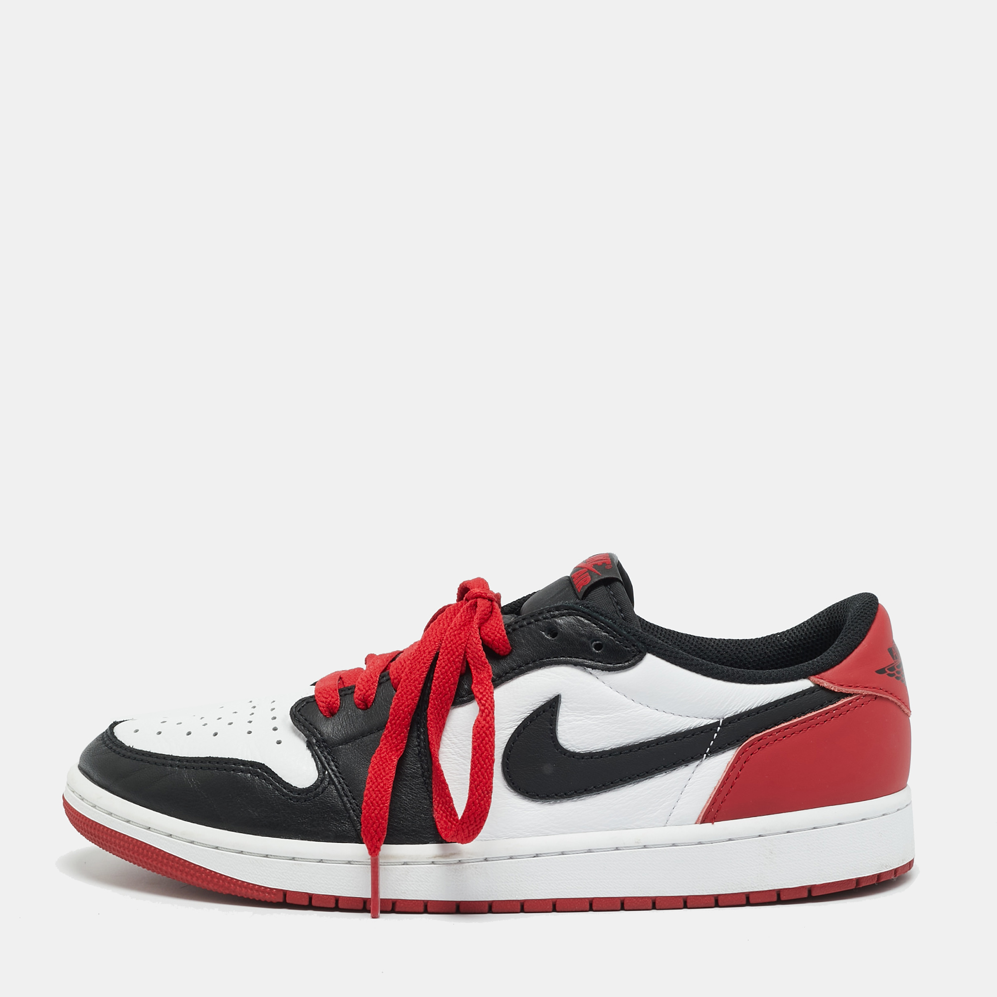 

Air Jordans Multicolor Leather Jordan 1 Retro Low OG Black Toe Sneakers Size 44.5