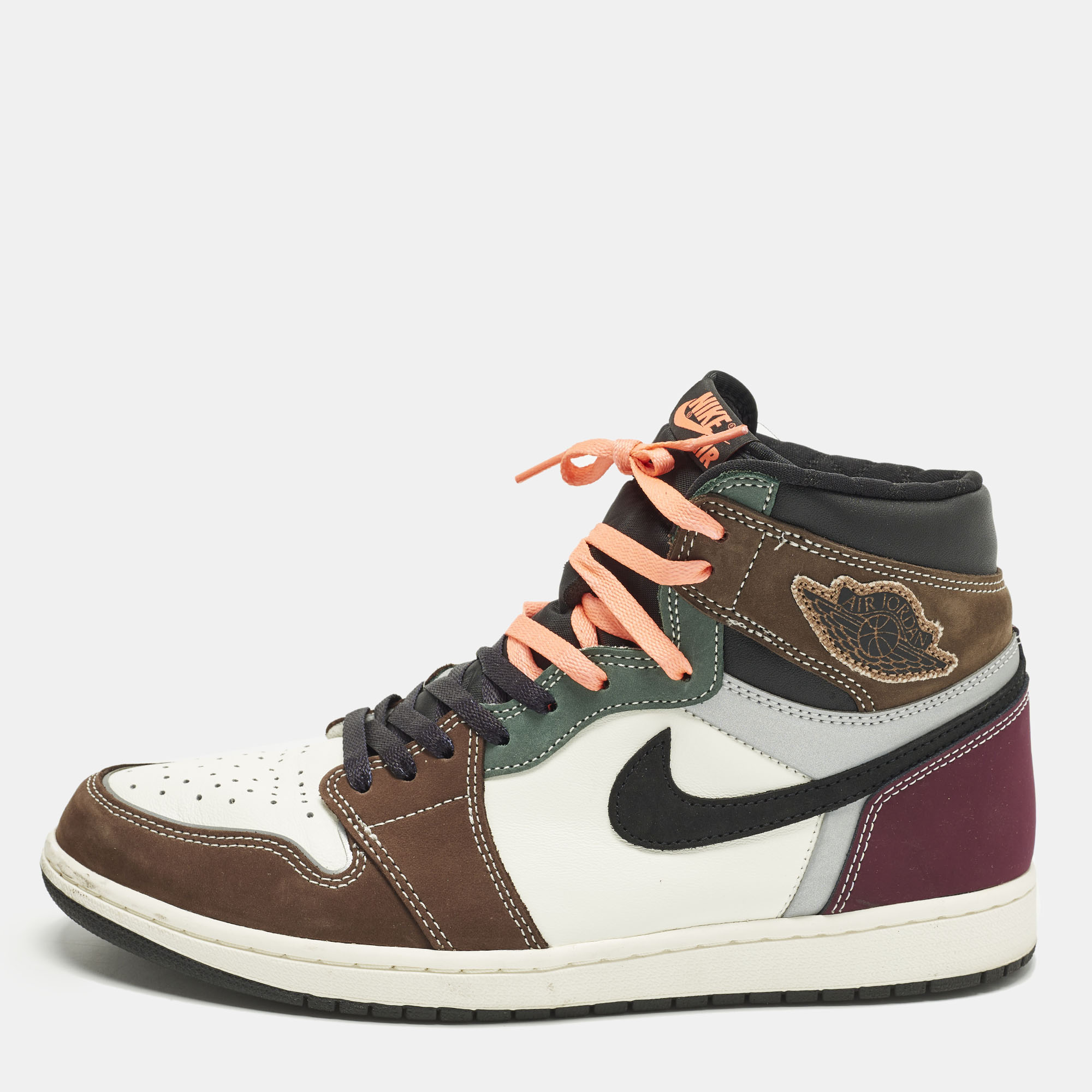 

Air Jordans Jordan 1 Retro OG Hand Crafted Size 45.5 Multicolor Nubuck and Leather High Top Sneakers