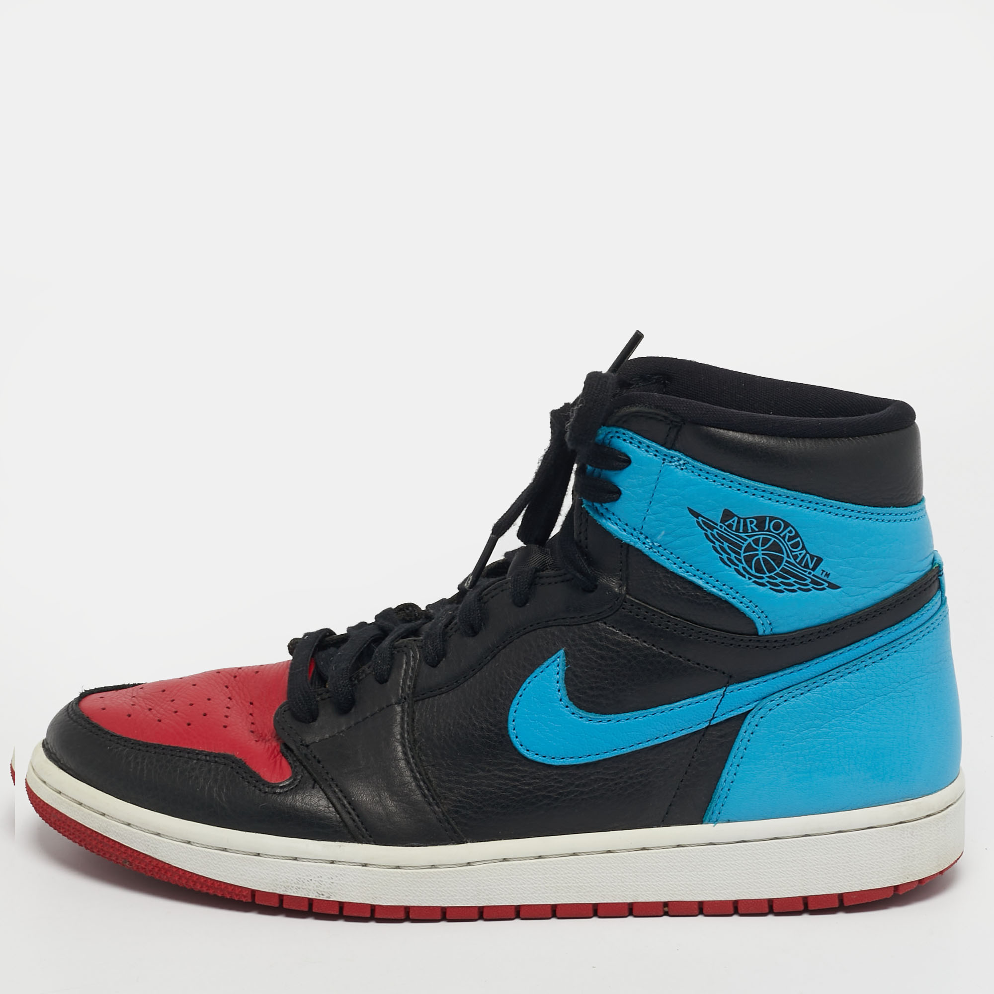 

Air Jordans 1 High OG UNC Size 46 Tricolor Leather High Top Sneakers, Blue