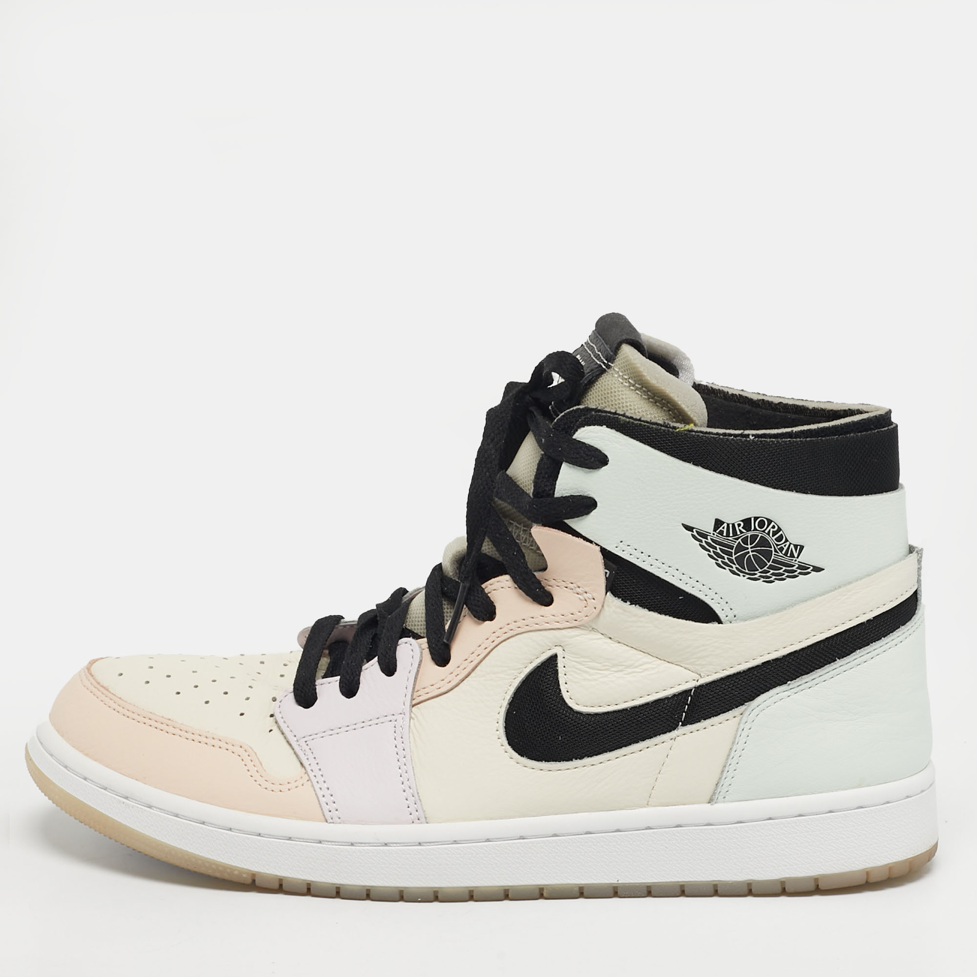 

Air Jordans 1 Zoom Air Size  Multicolor Leather and Net High Top Sneakers