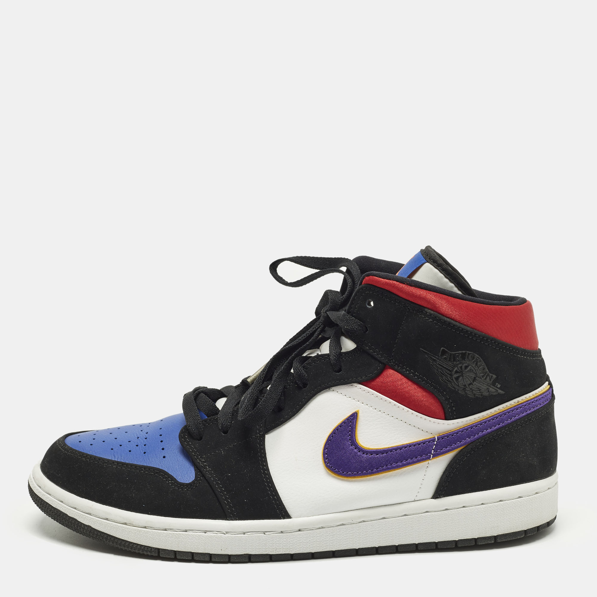 

Air Jordans Jordan 1 Mid Lakers Top 3 Size 45 Multicolor Leather and Nubuck Leather Mid Top Sneakers