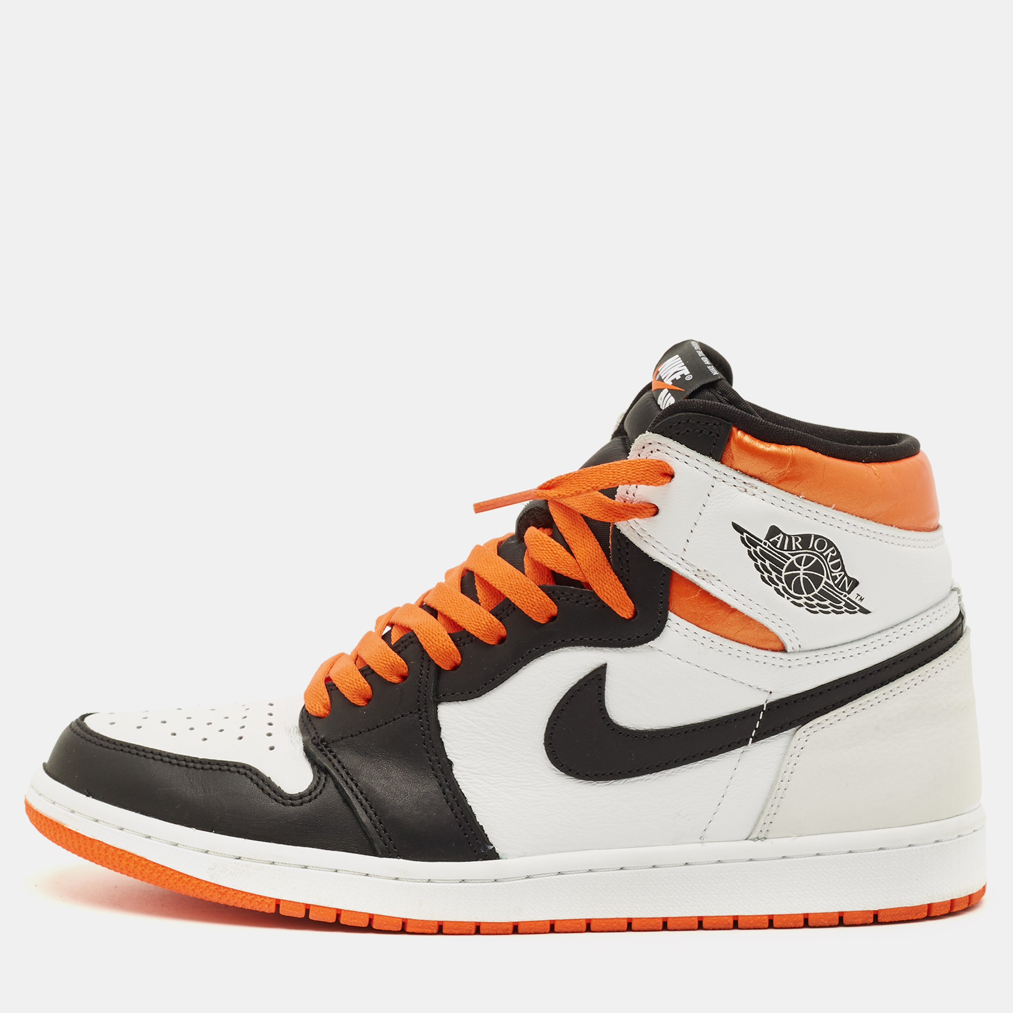 

Air Jordans Jordan 1 Retro Electro Orange Size 45 Multicolor Leather High Top Sneakers