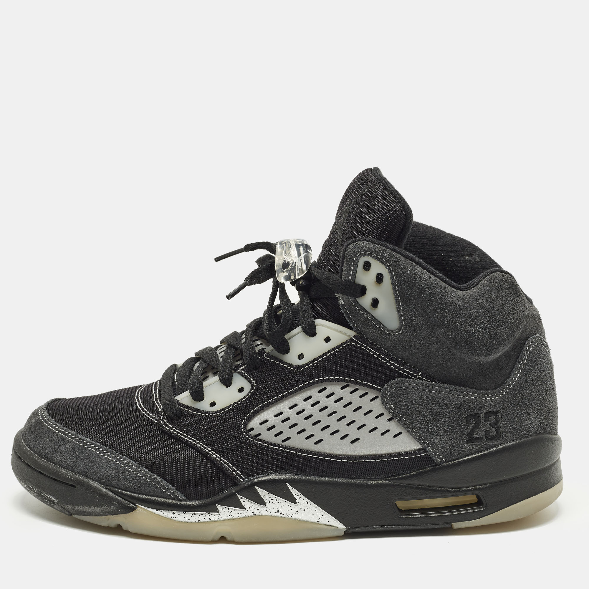 

Air Jordans Jordan 5 Retro Anthracite Size 45 Black/Grey Mesh and Suede High Top Sneakers