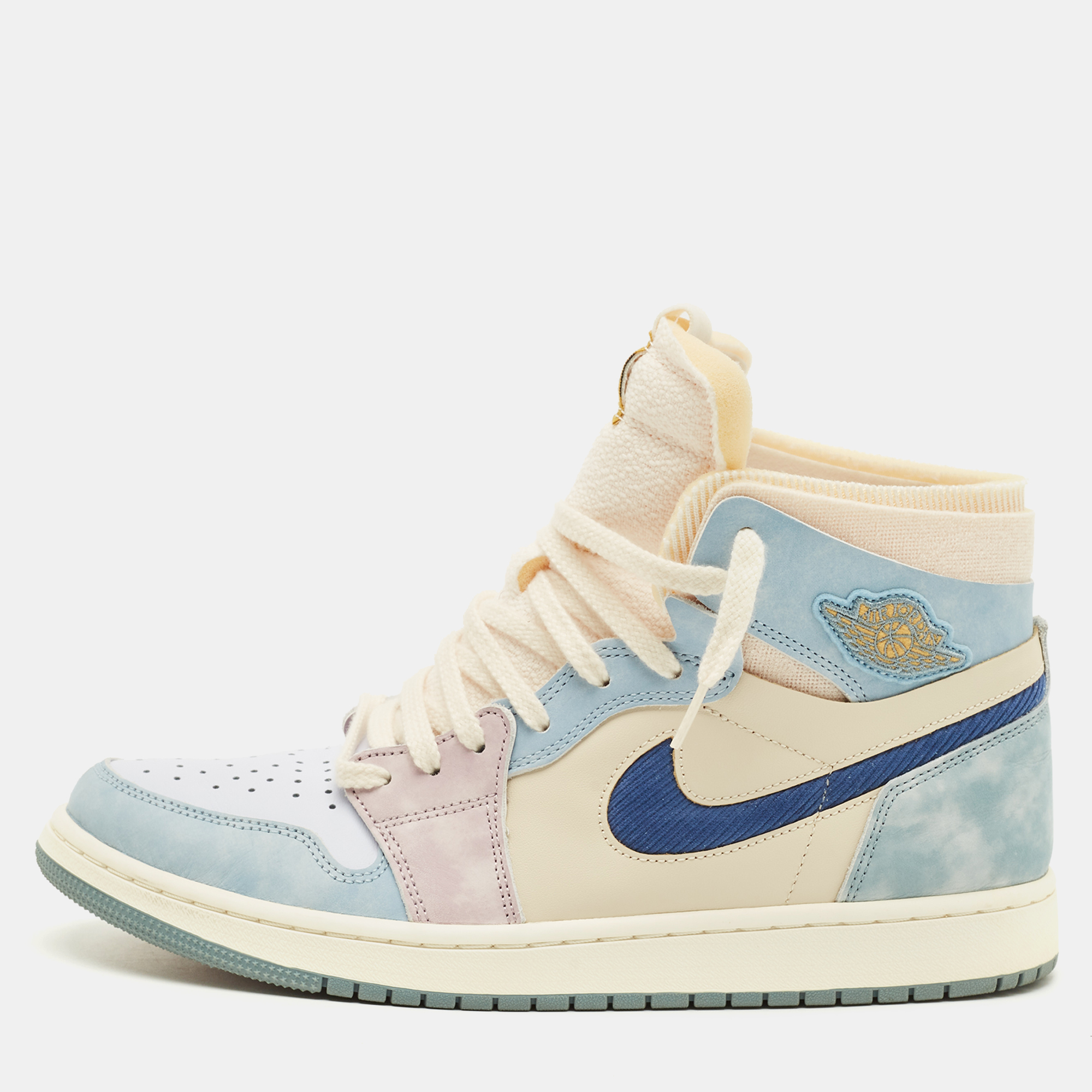 

Air Jordans Jordan 1 Zoom Air CMFT Celestine Blue Size 45 Multicolor Nubuck and Leather High Top Sneakers