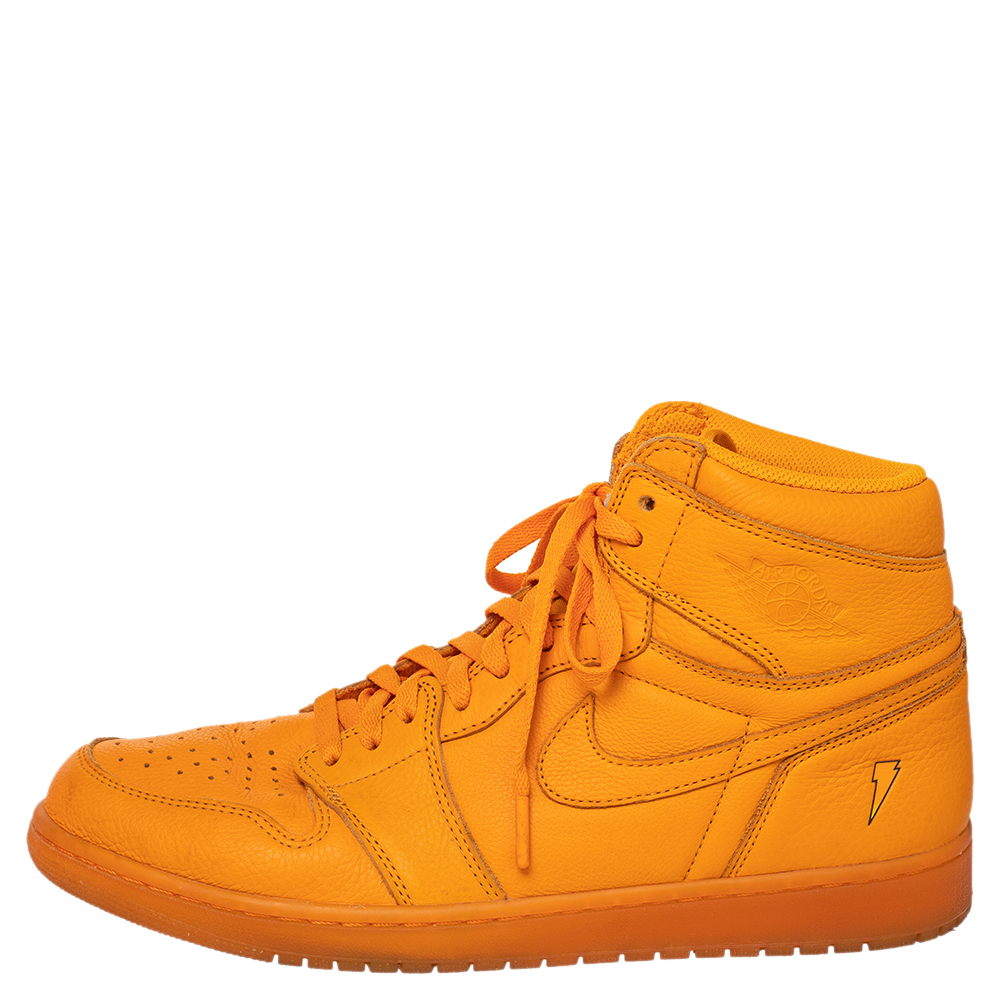 

Air Jordan x Nike Orange Leather Air Jordan 1 Retro High Gatorade Sneakers Sjze