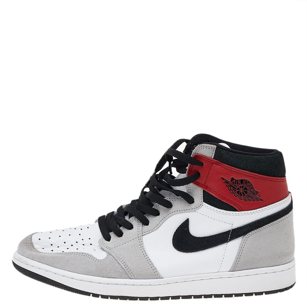 

Air Jordan Tricolor Suede And Leather Air Jordan 1 OG High Top Sneakers Size, White