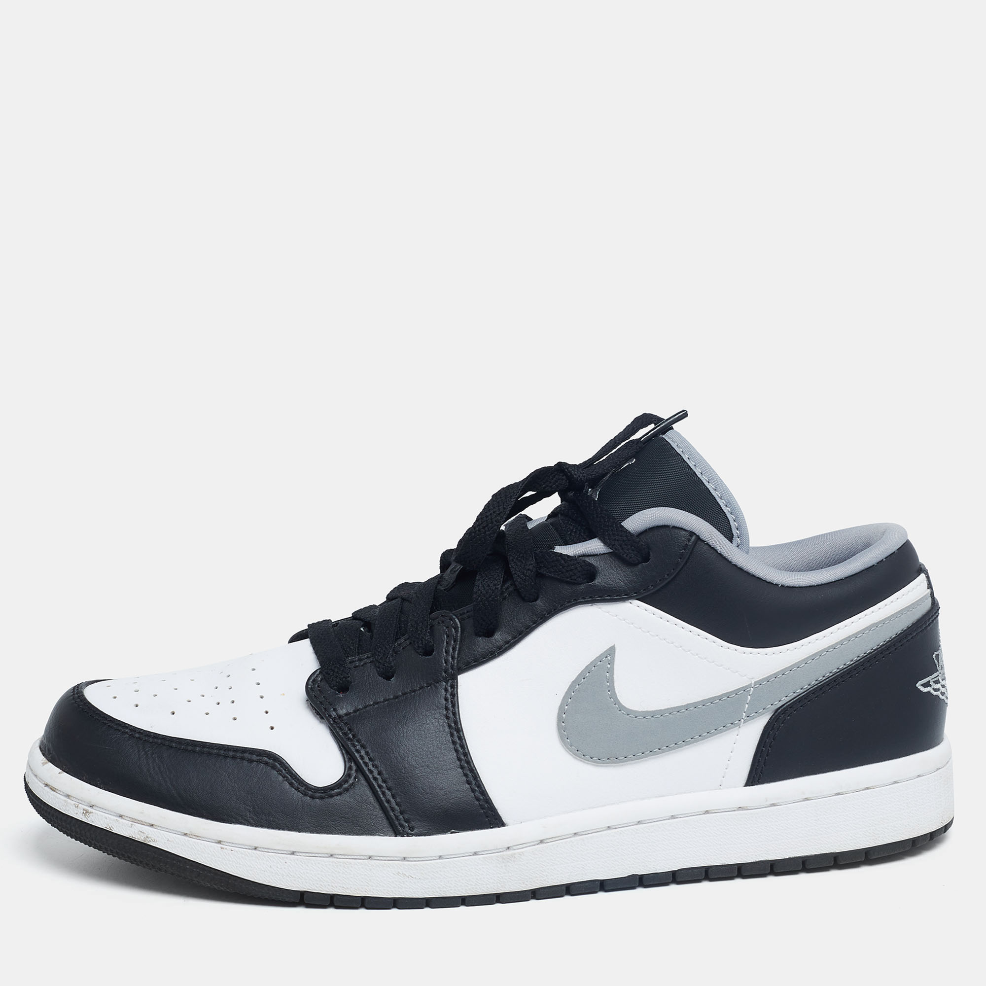 Pre-owned Air Jordans Air Jordan White/black Leather Air Jordan 1 Low ...