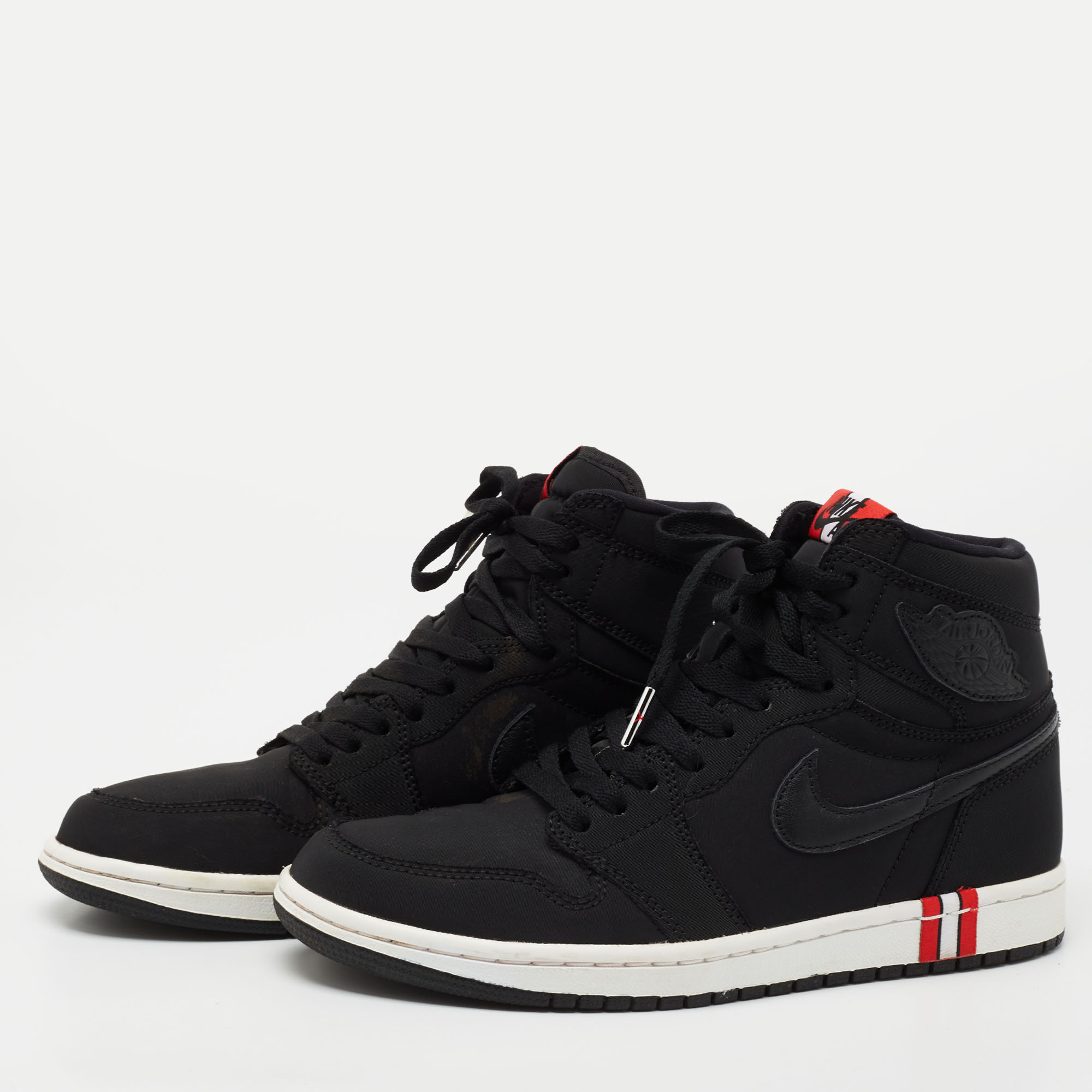 

Air Jordans Black Fabric Air Jordan 1 Paris Saint Germain Retro High Sneakers Size