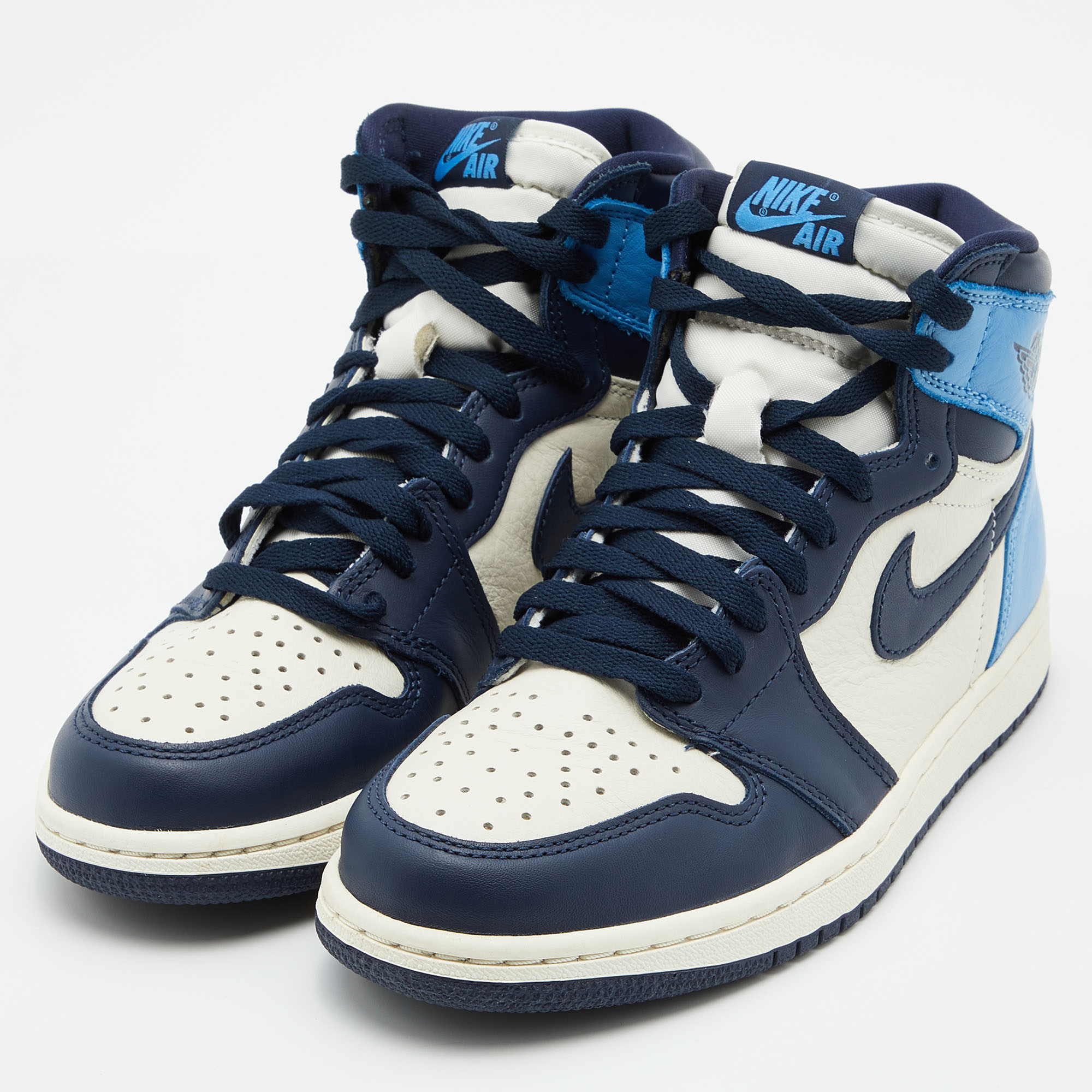 

Air Jordans Multicolor Leather Air Jordan 1 High Top Sneakers Size, White