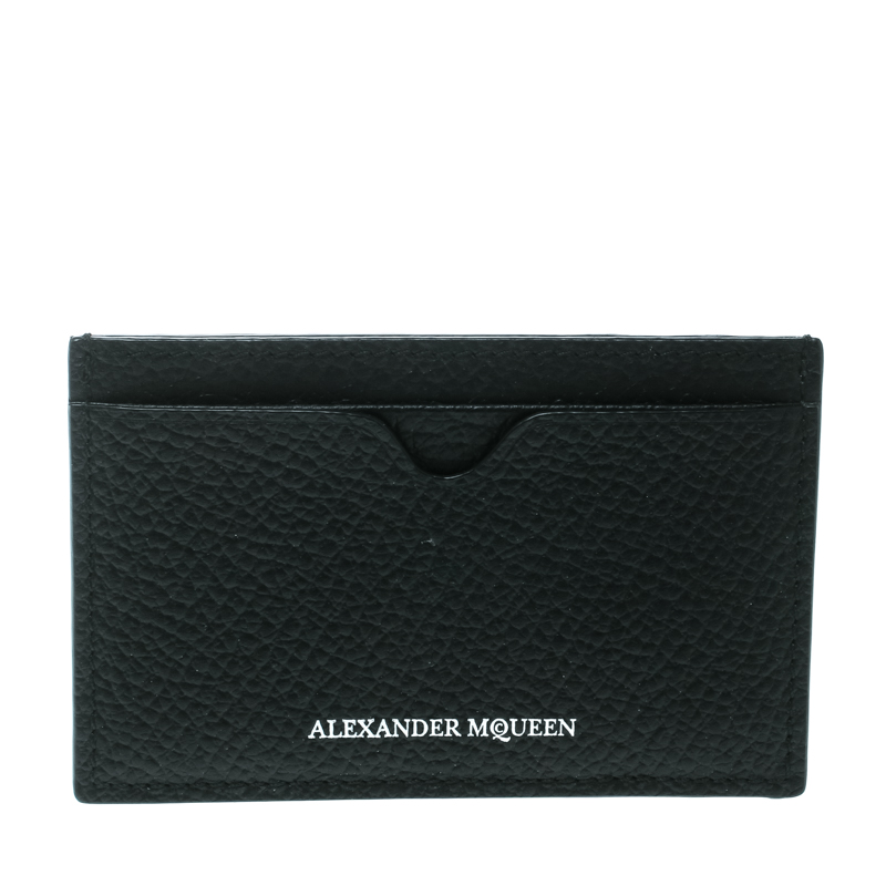 Alexander McQueen Black Leather Card Holder